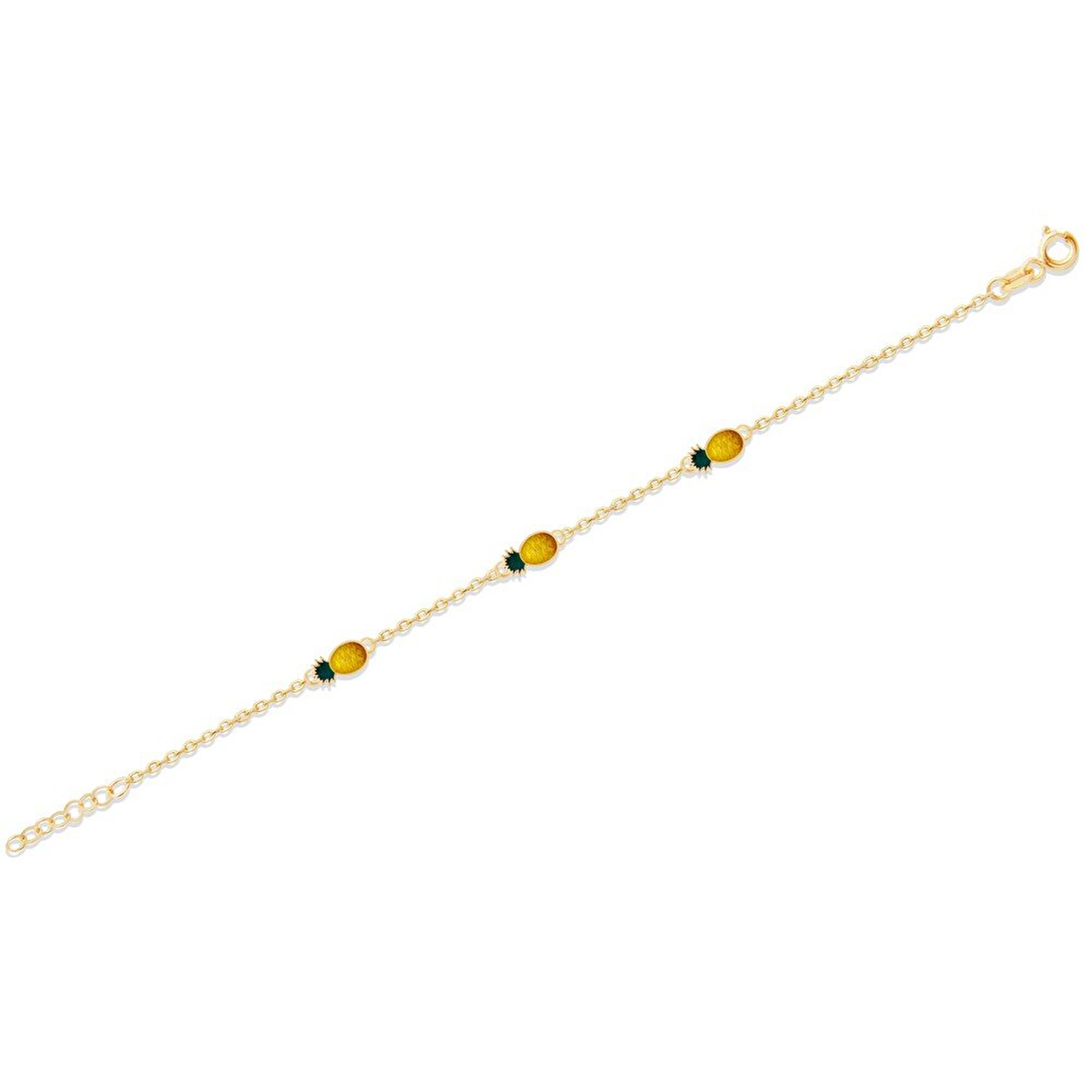 14 Ayar Sarı Altın Ananas Çocuk Bileklik