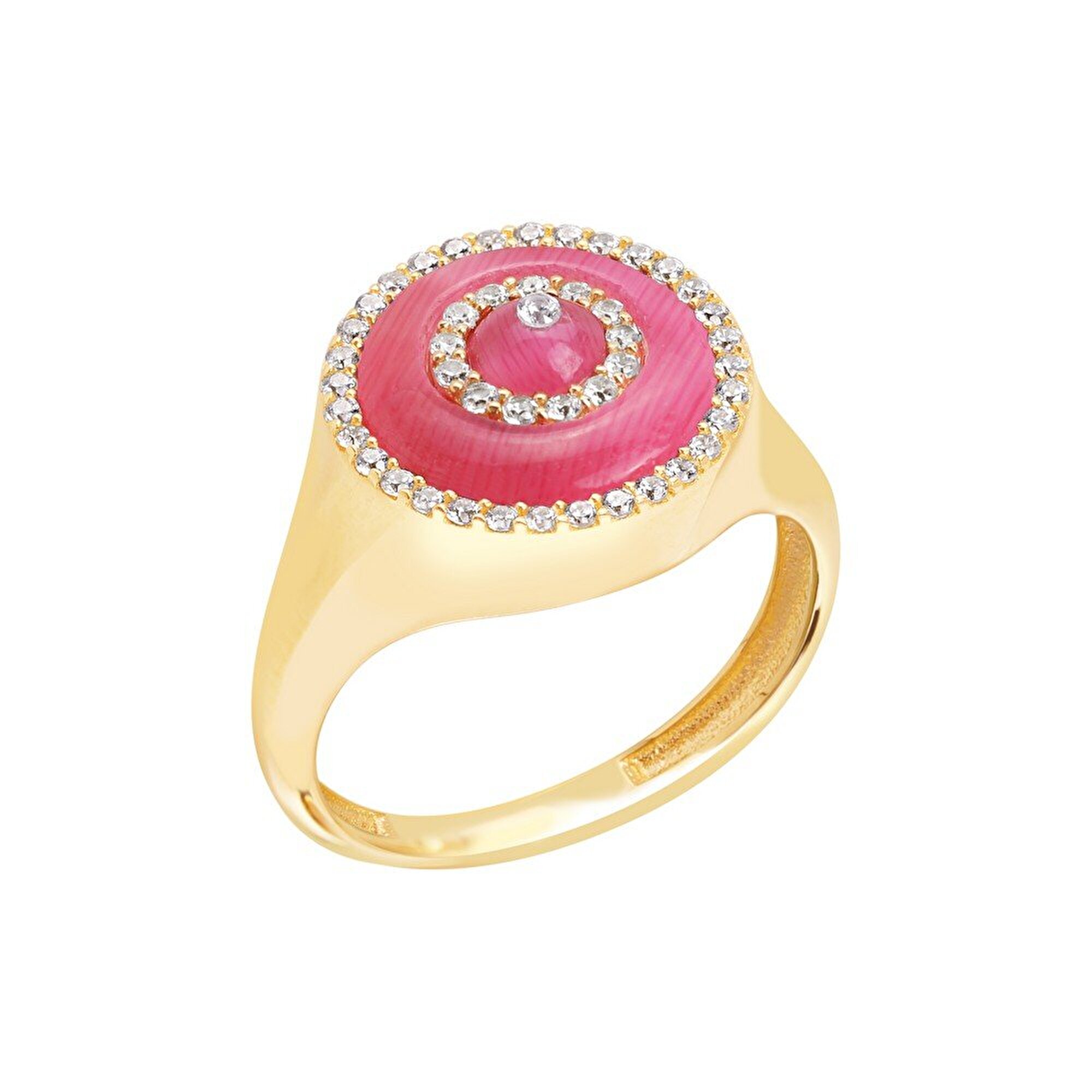 14 Ayar Sarı Altın Göz Figürlü Yüzük