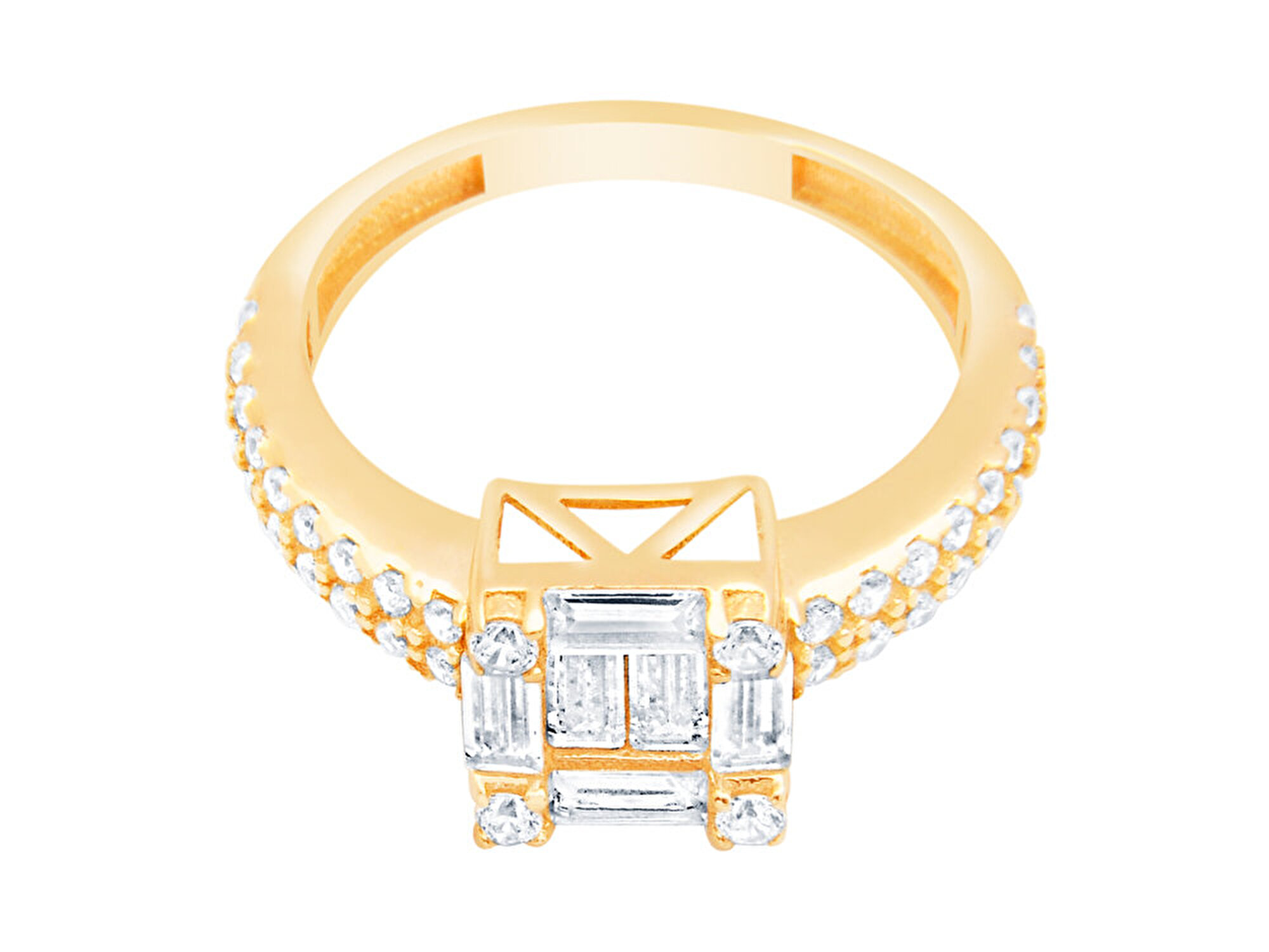 14 Ayar Sarı Altın Baget Yüzük