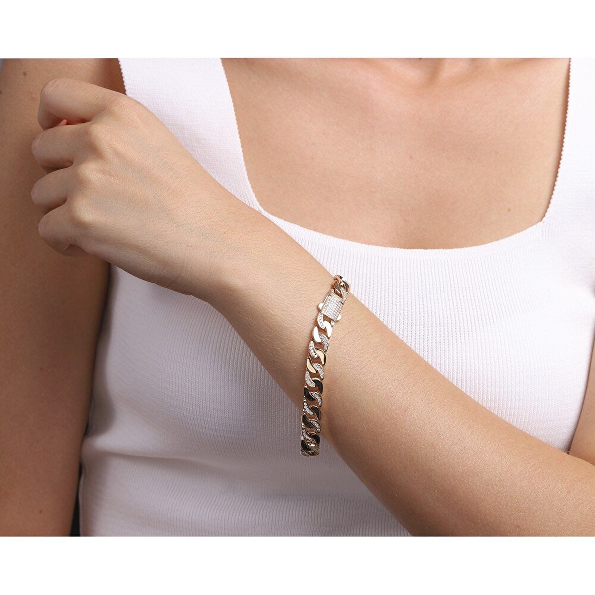 14 Ayar Sarı Altın Trend Gurmet Bileklik