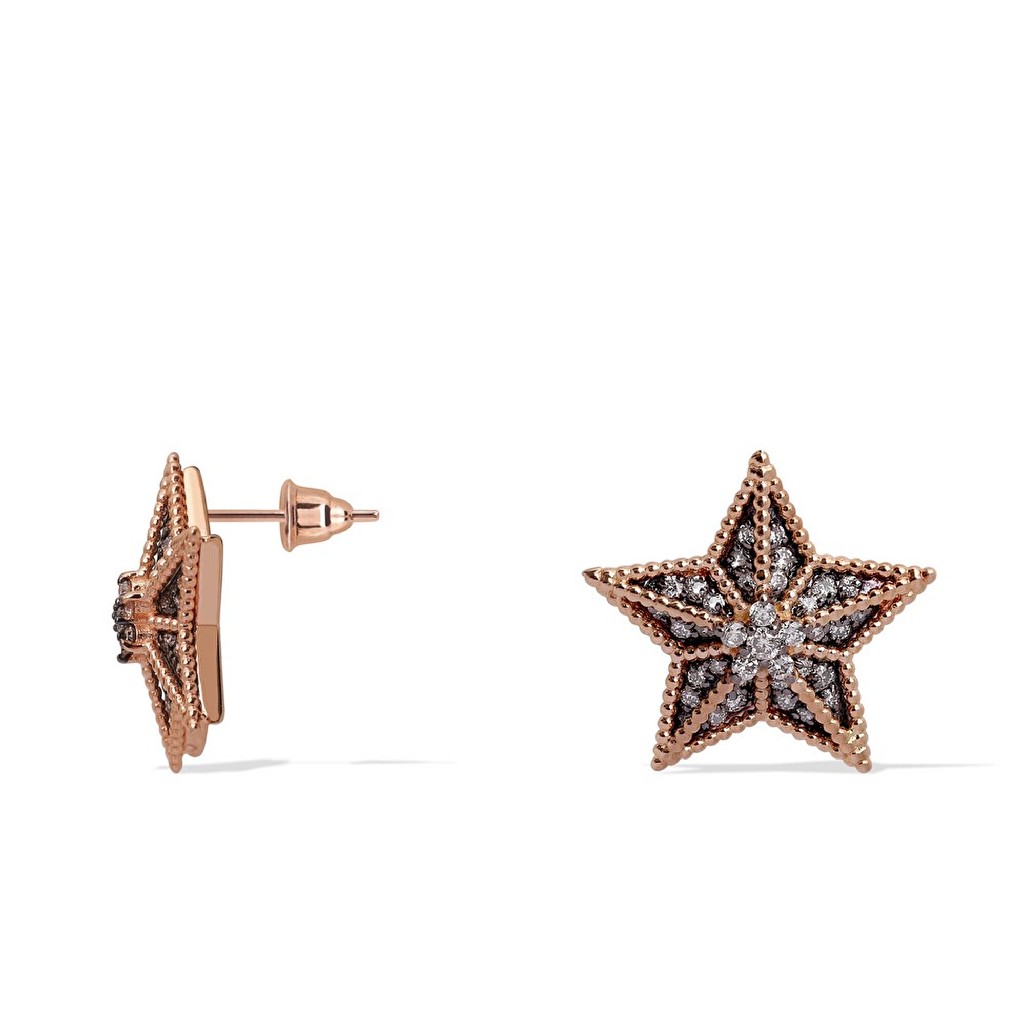 0,56 Karat Trend Pırlanta Yıldız Küpe