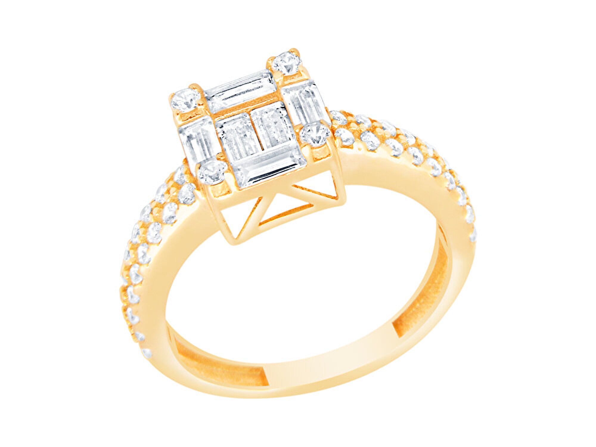 14 Ayar Sarı Altın Baget Yüzük