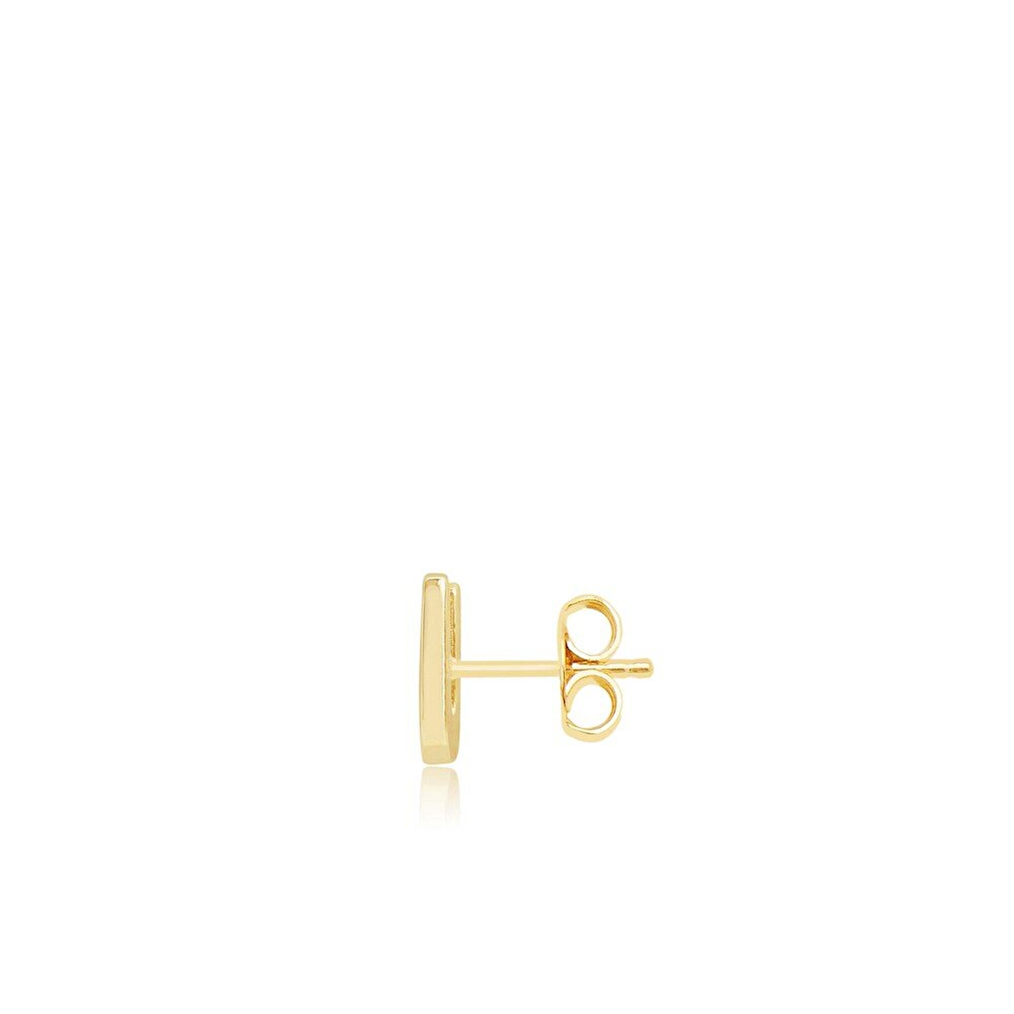 14 Ayar Sarı Altın Mineli U Harf Küpe