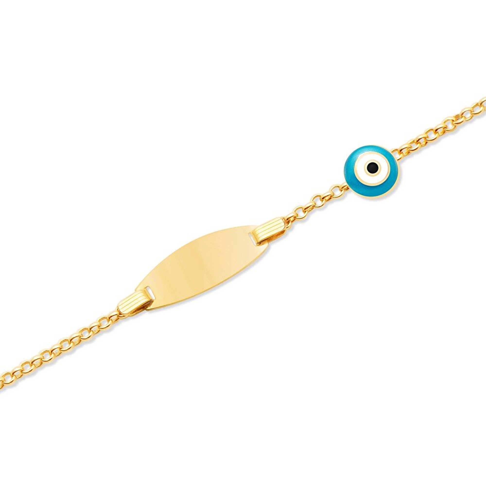 14 Ayar Sarı Altın Künye Bileklik