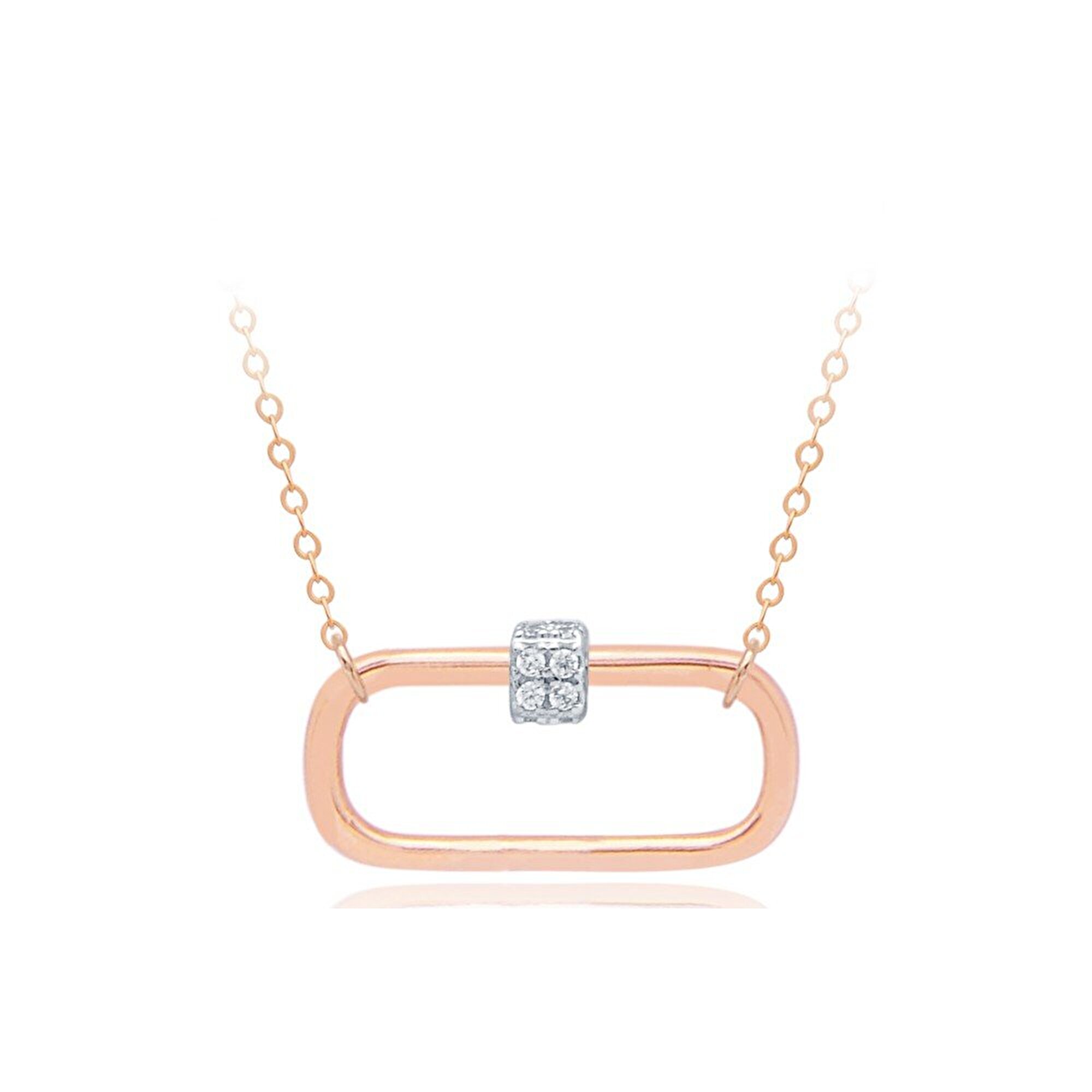 14 Ayar Rose Altın Taşlı Trend Kolye