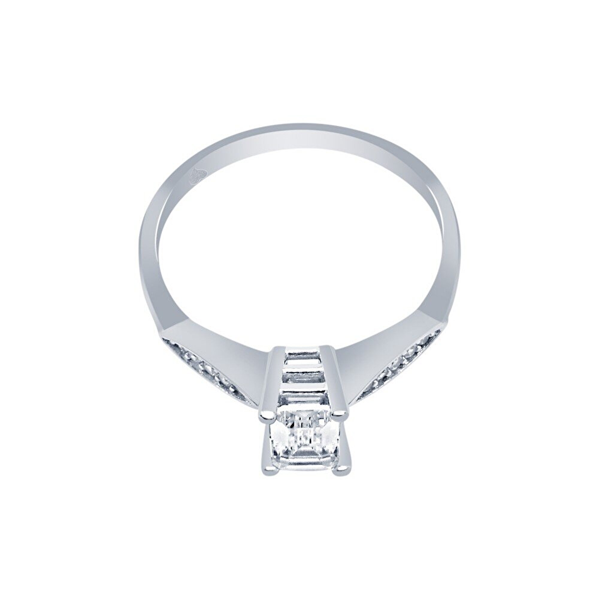 14 Ayar Beyaz Altın Tektaş Yüzük