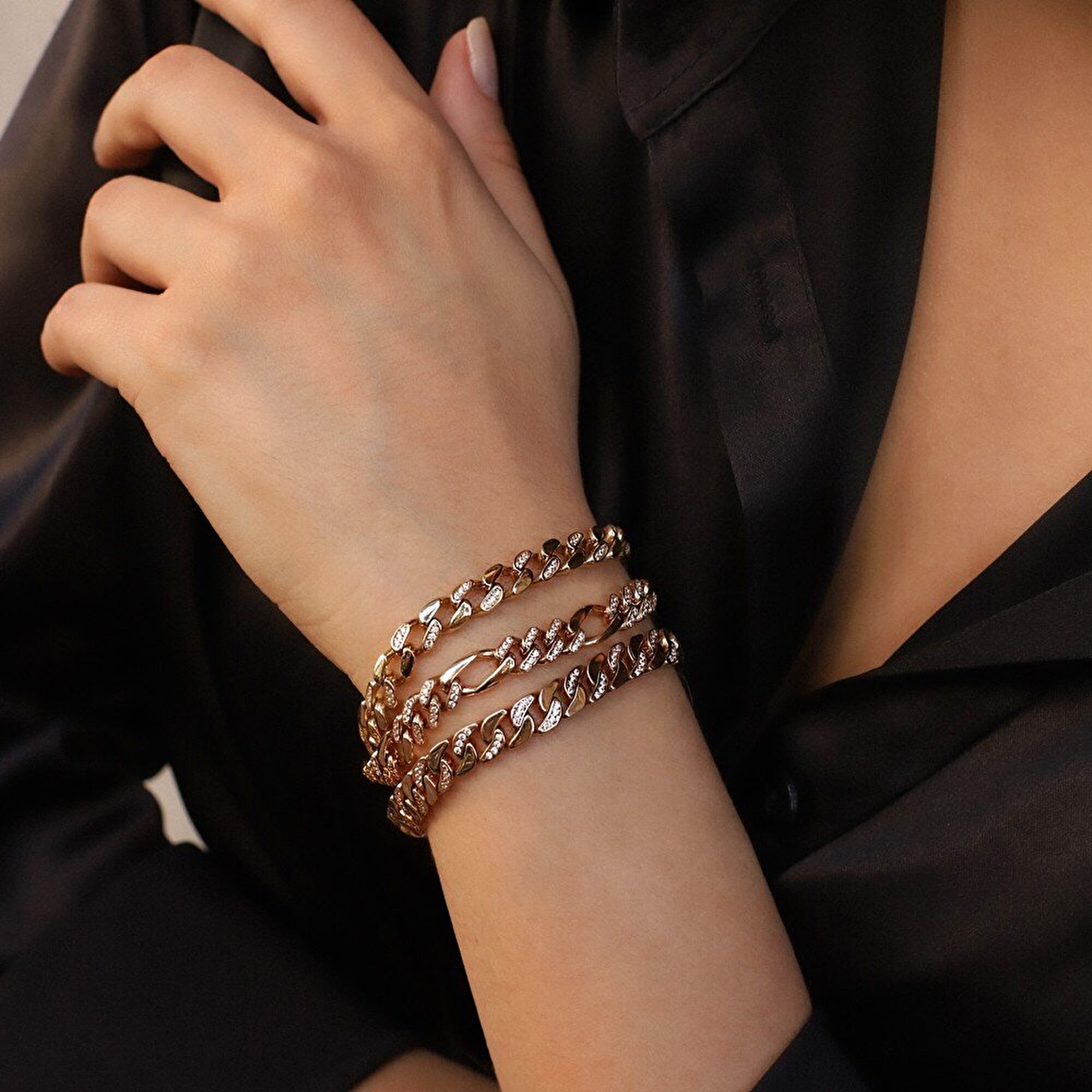 14 Ayar Sarı Altın Trend Gurmet Bileklik