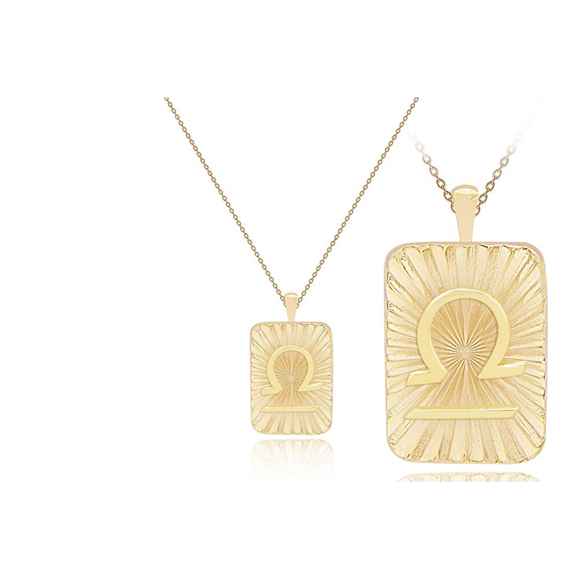 14 Ayar Terazi Burç Plaka Kolye