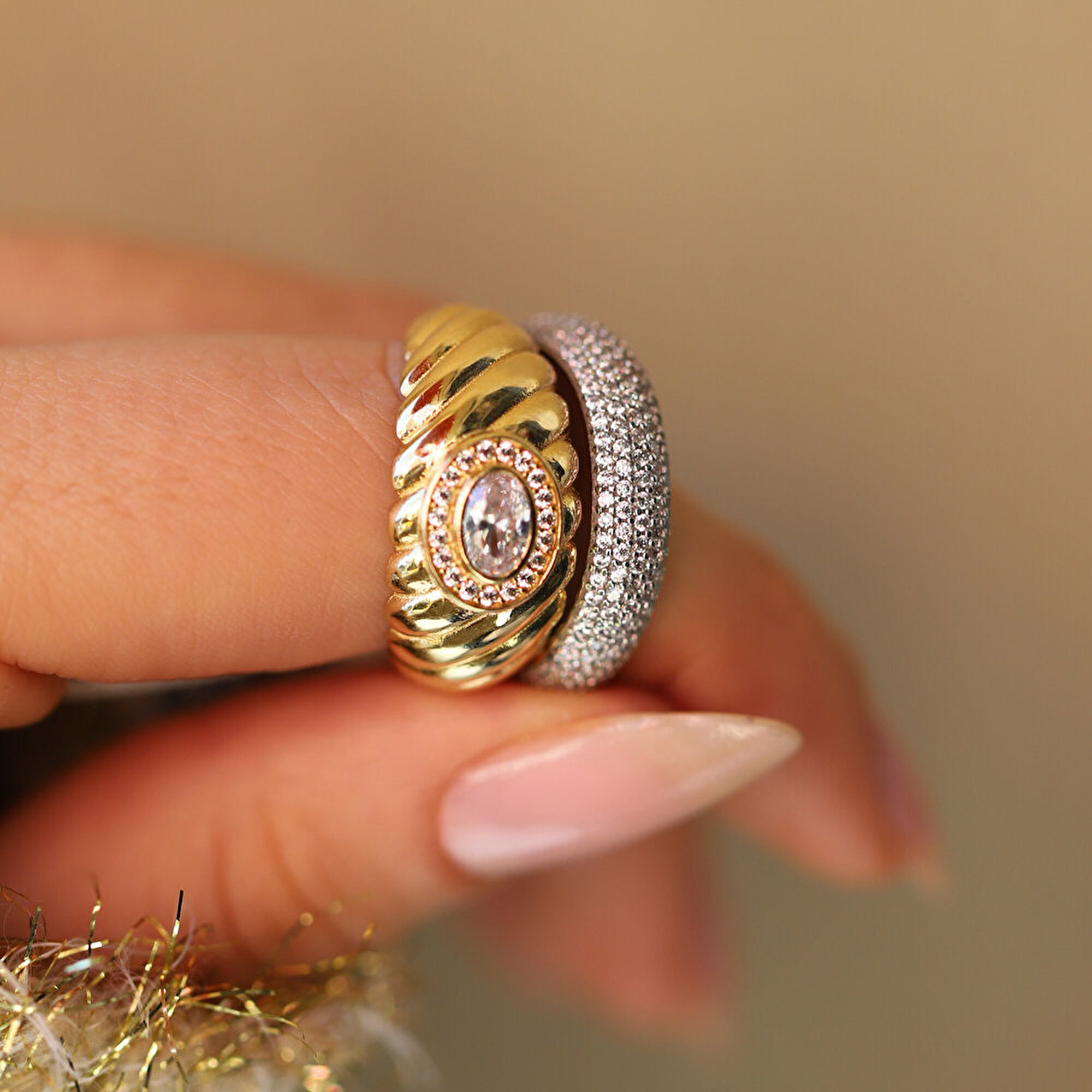 14 Ayar Sarı Altın Trend Burgu Yüzük