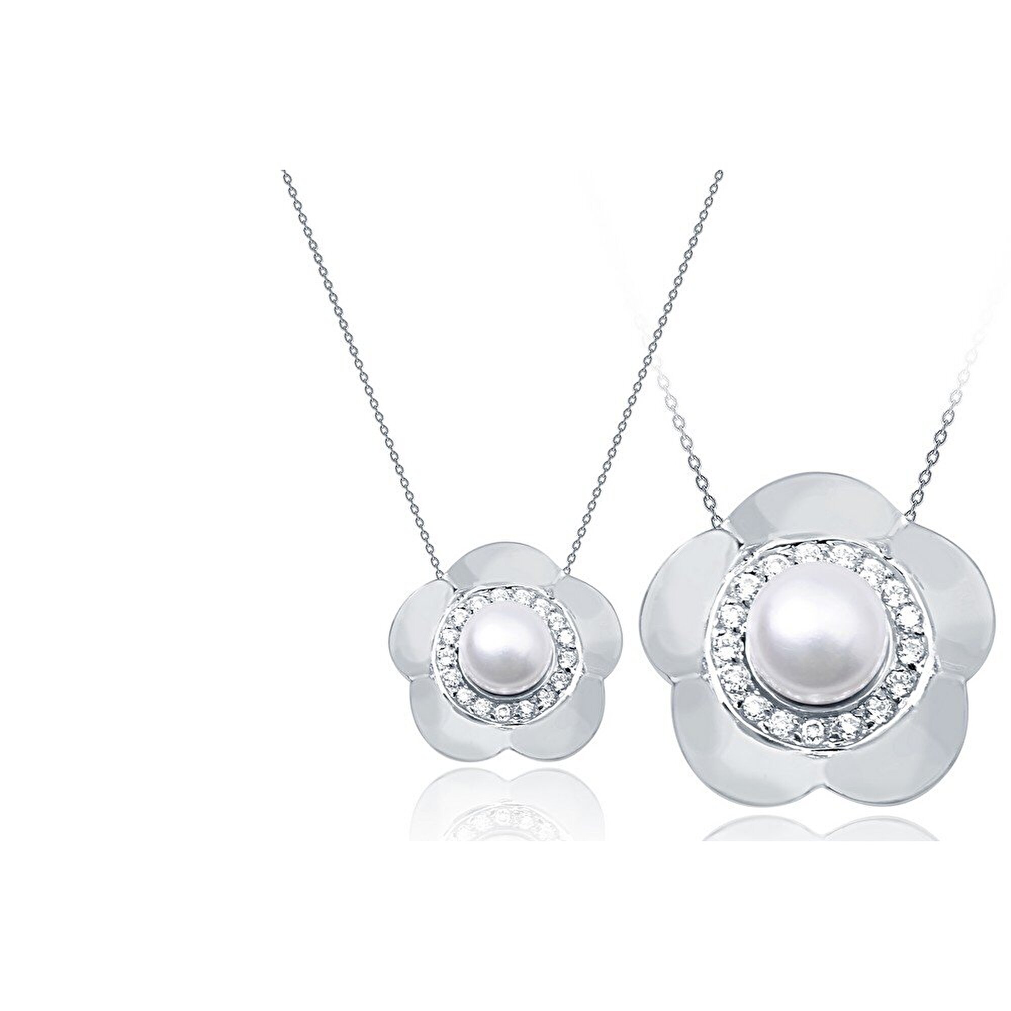 14 Ayar Beyaz Altın İnci Kolye