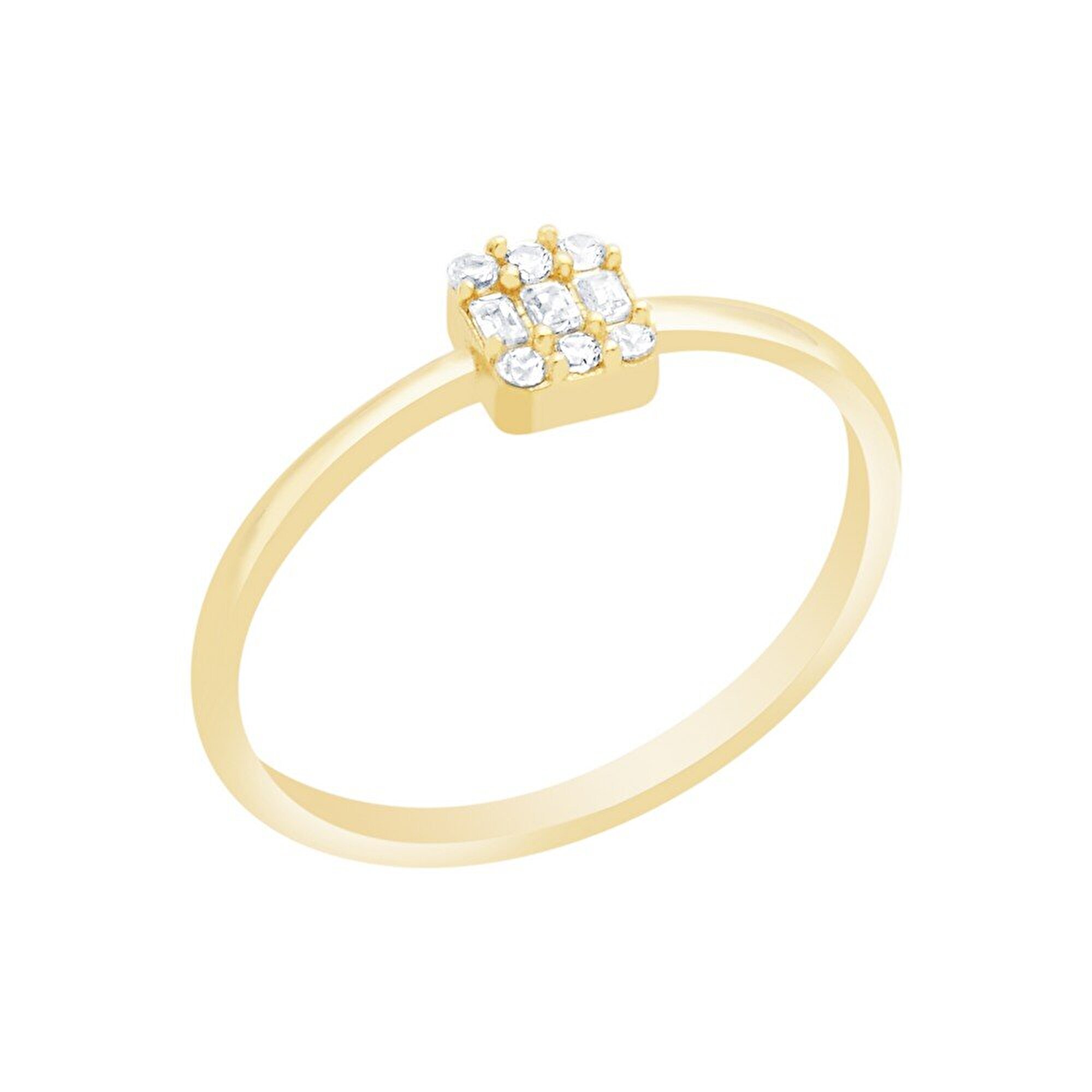 14 Ayar Sarı Altın Minimal Baget Yüzük