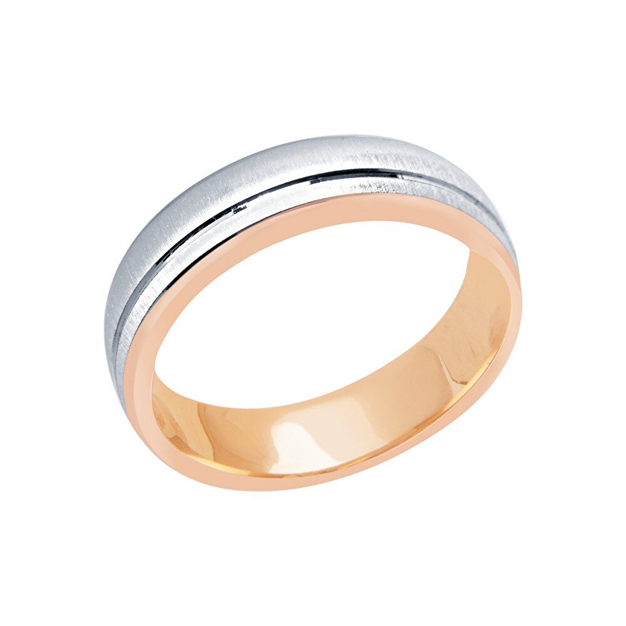 14 Ayar Rose-Beyaz Altın Modern Alyans