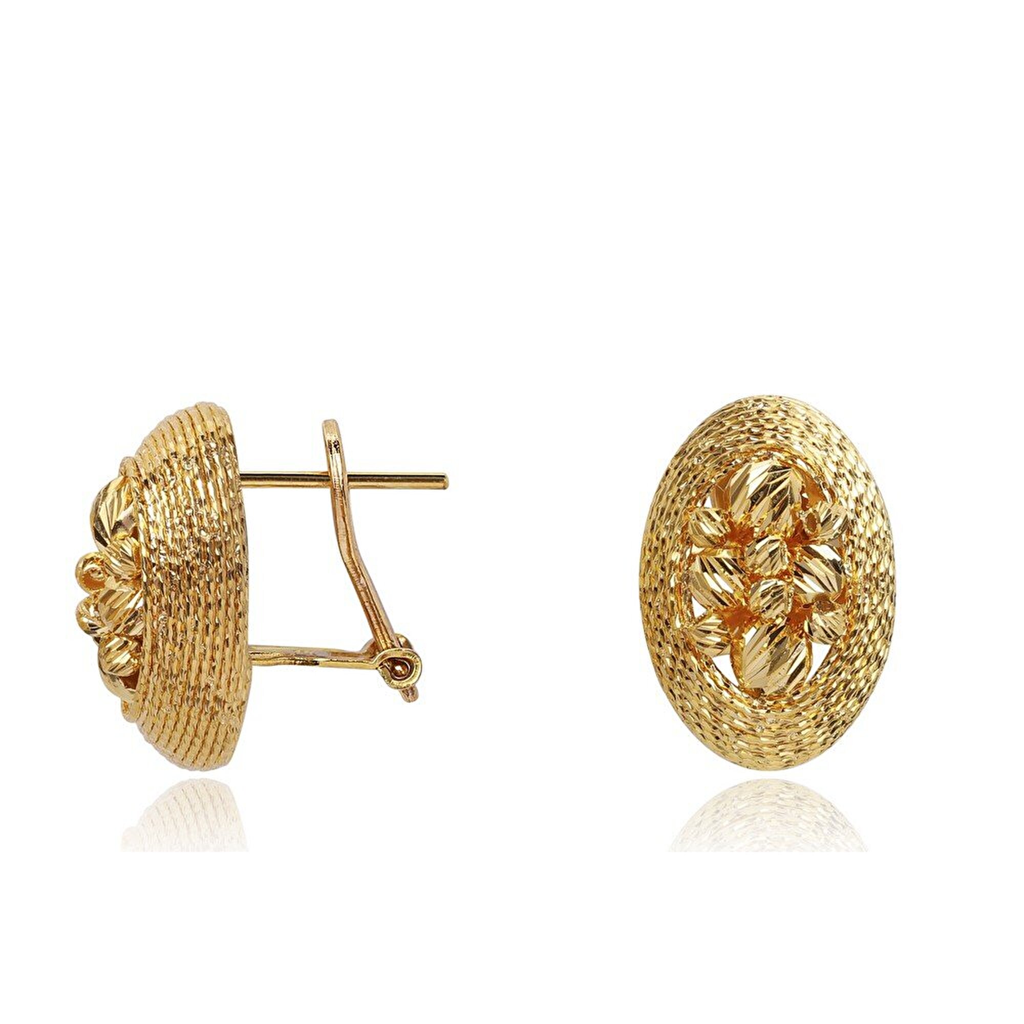 22 Ayar Sarı Altın Dorika Küpe