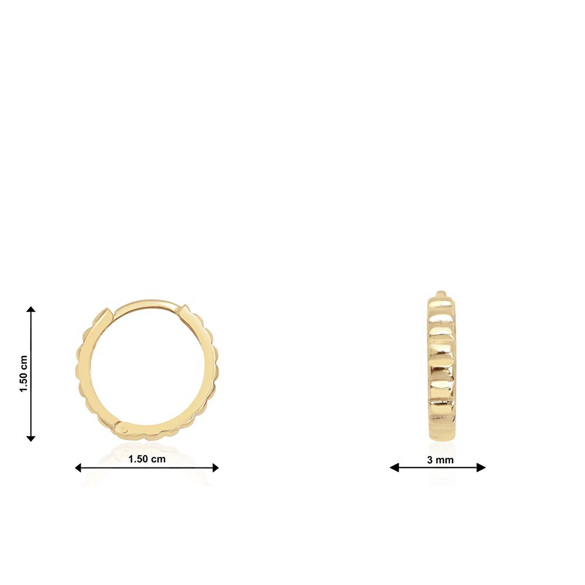 14 Ayar Sarı Altın Halka Küpe