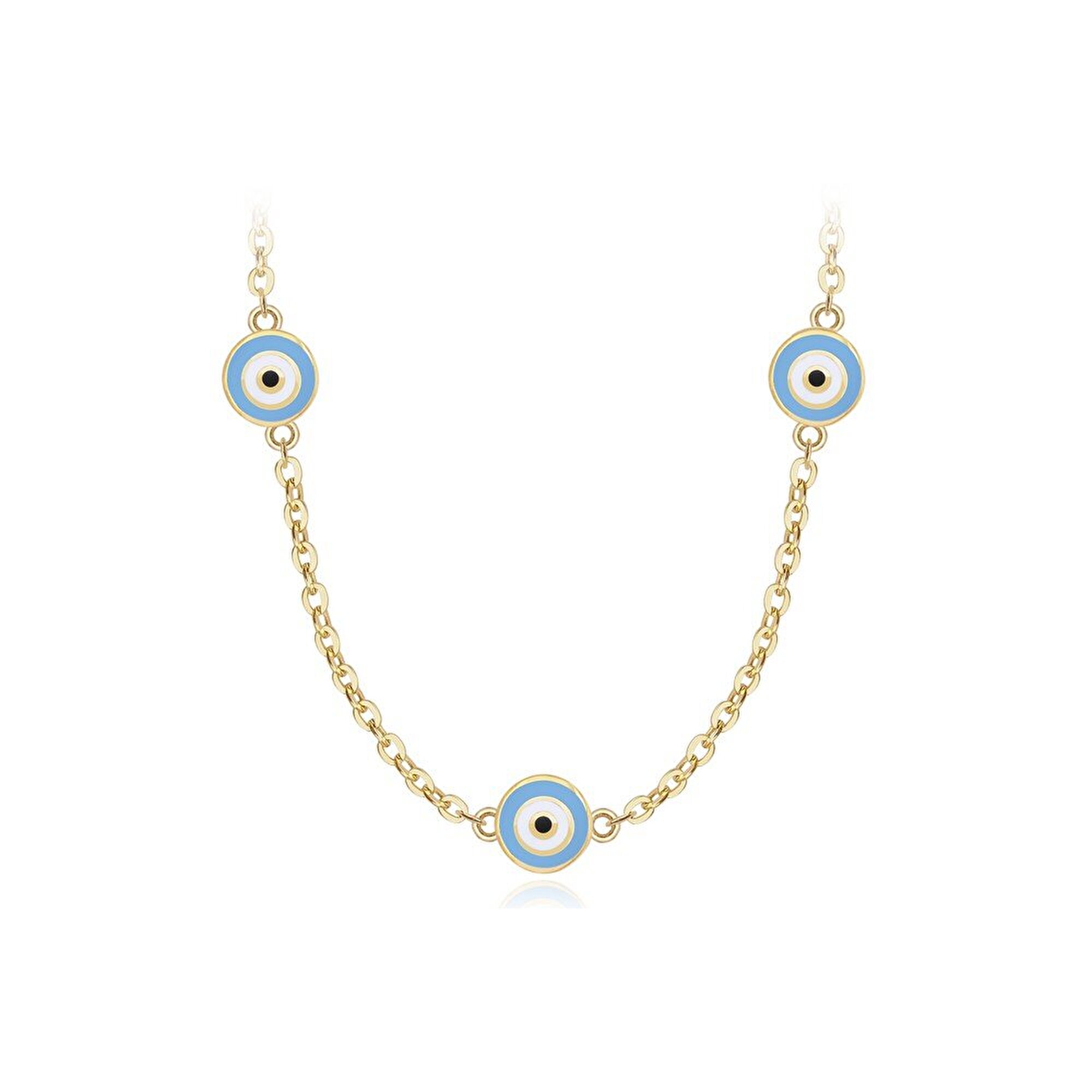 14 Ayar Sarı Altın Göz Figürlü Kolye