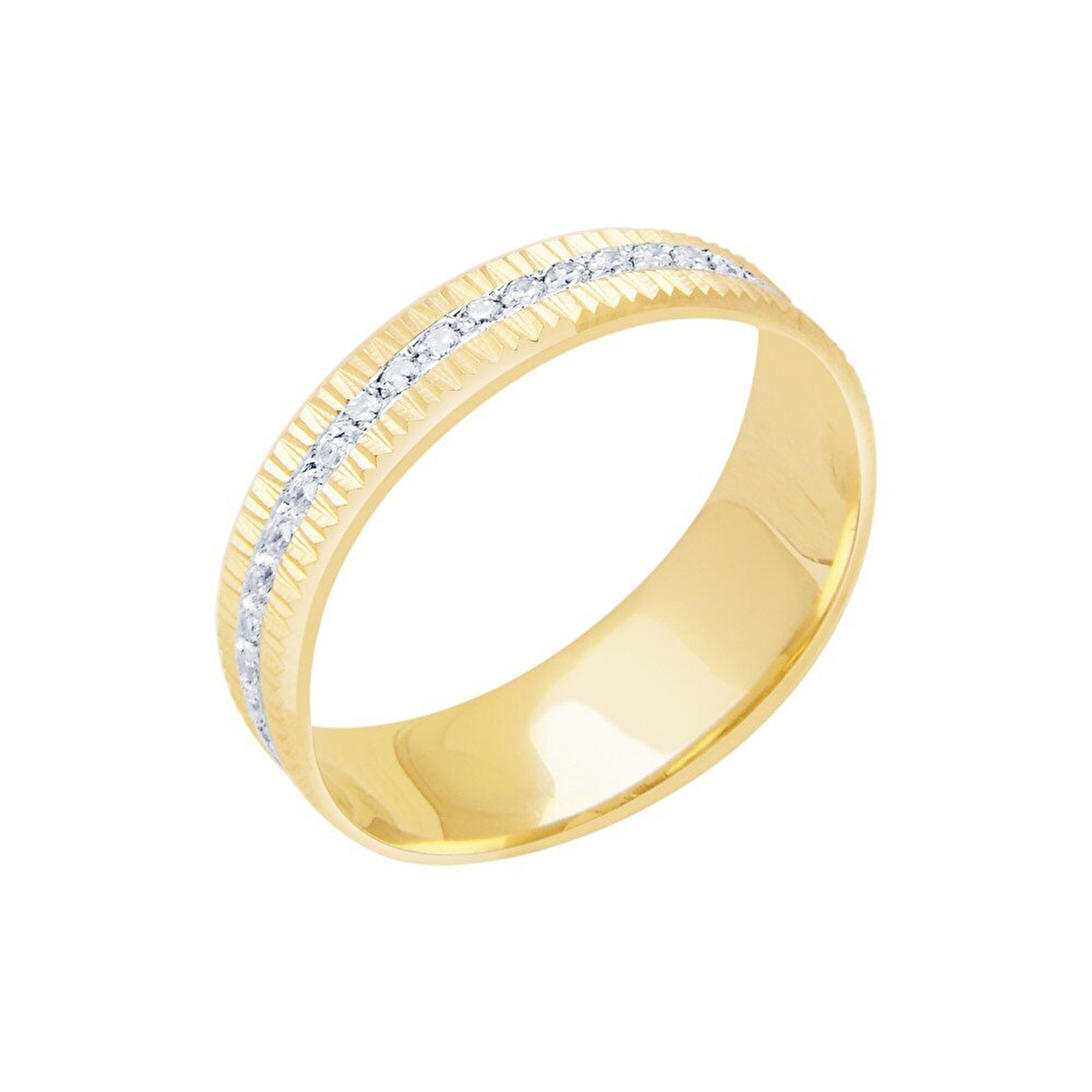 14 Ayar Sarı-Beyaz Altın Modern Alyans