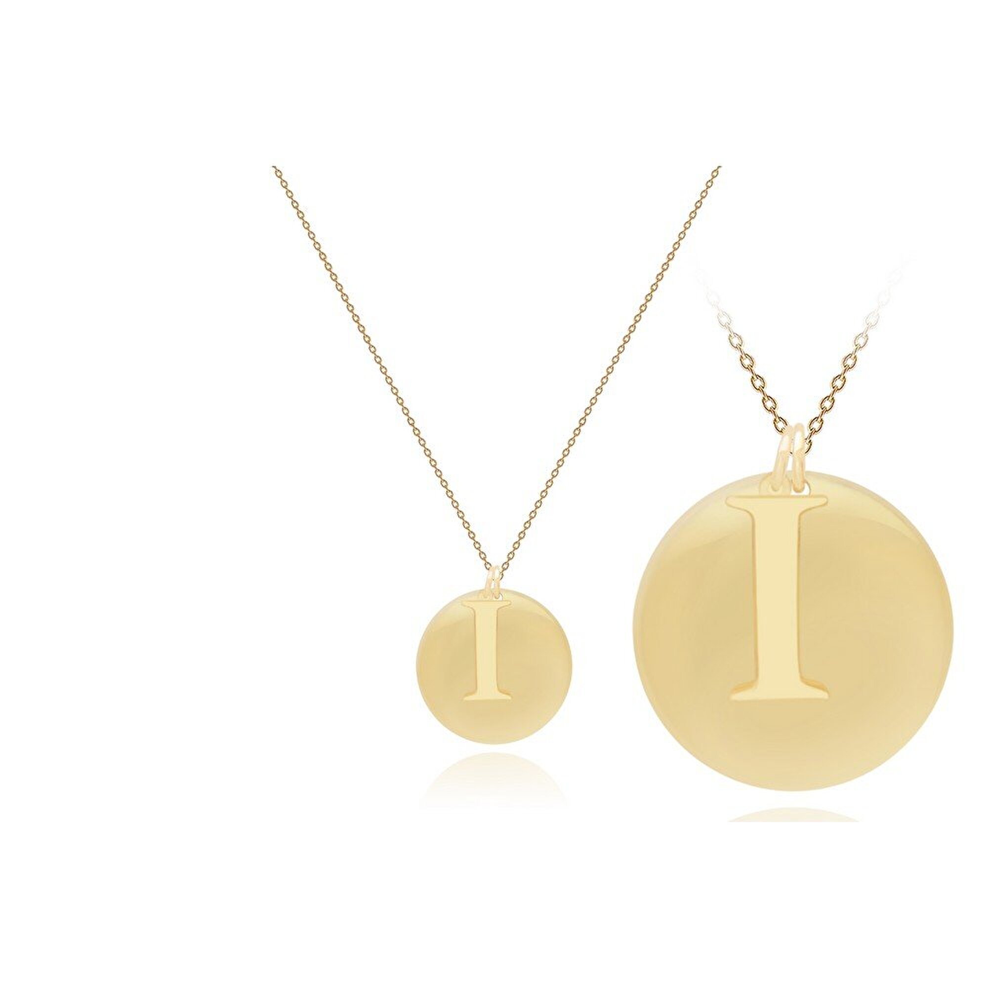 14 Ayar I Harf Plaka Kolye