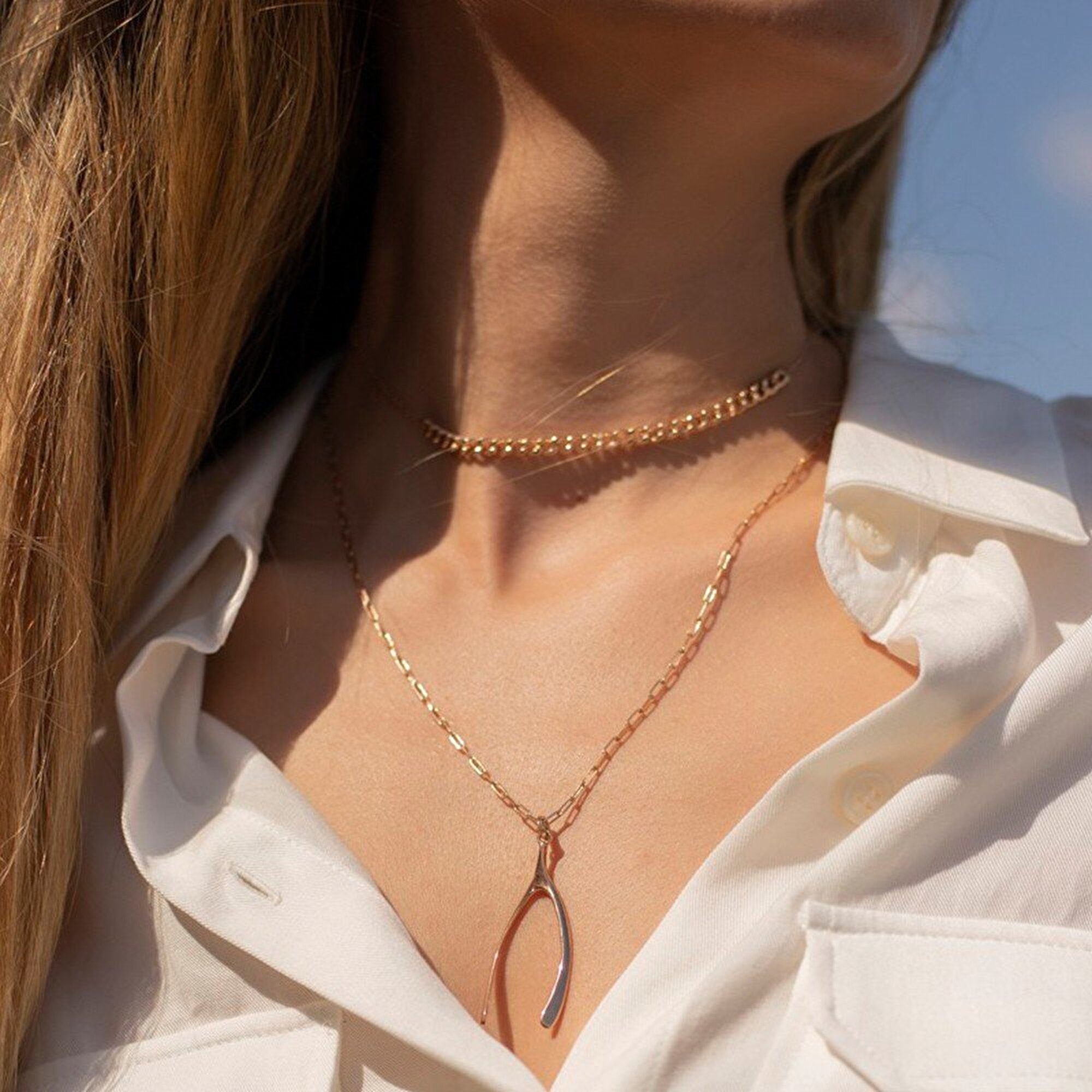 14 Ayar Sarı Altın Choker Kolye