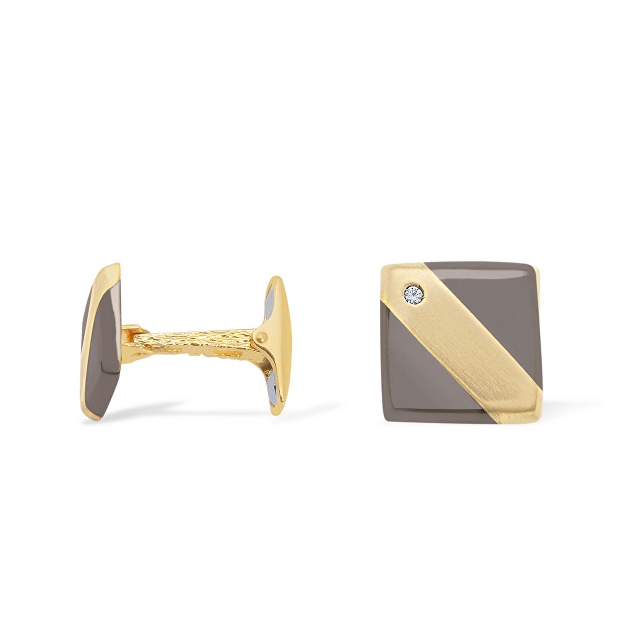 14 Ayar 3 Renkli Altın Aksesuar Kol Düğmesi