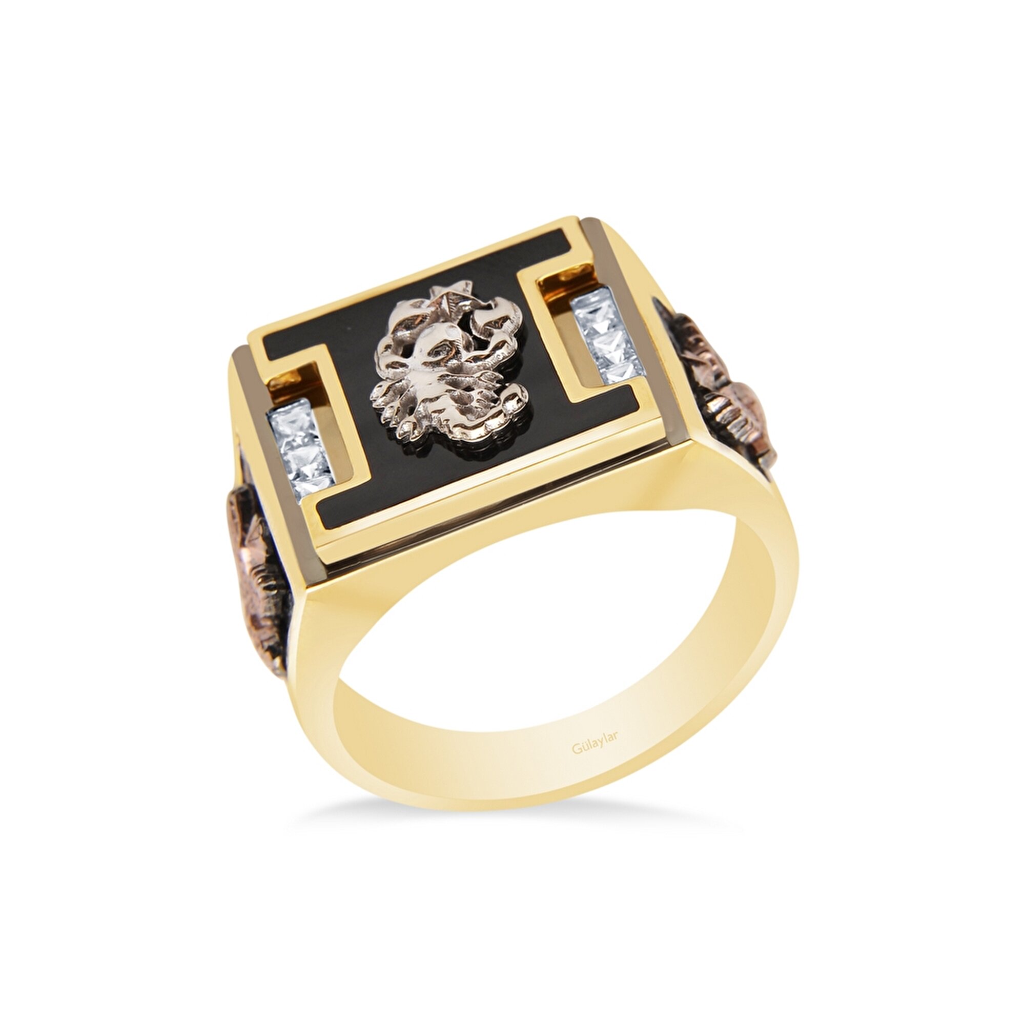 14 Ayar 3 Renkli Altın Erkek Yüzük