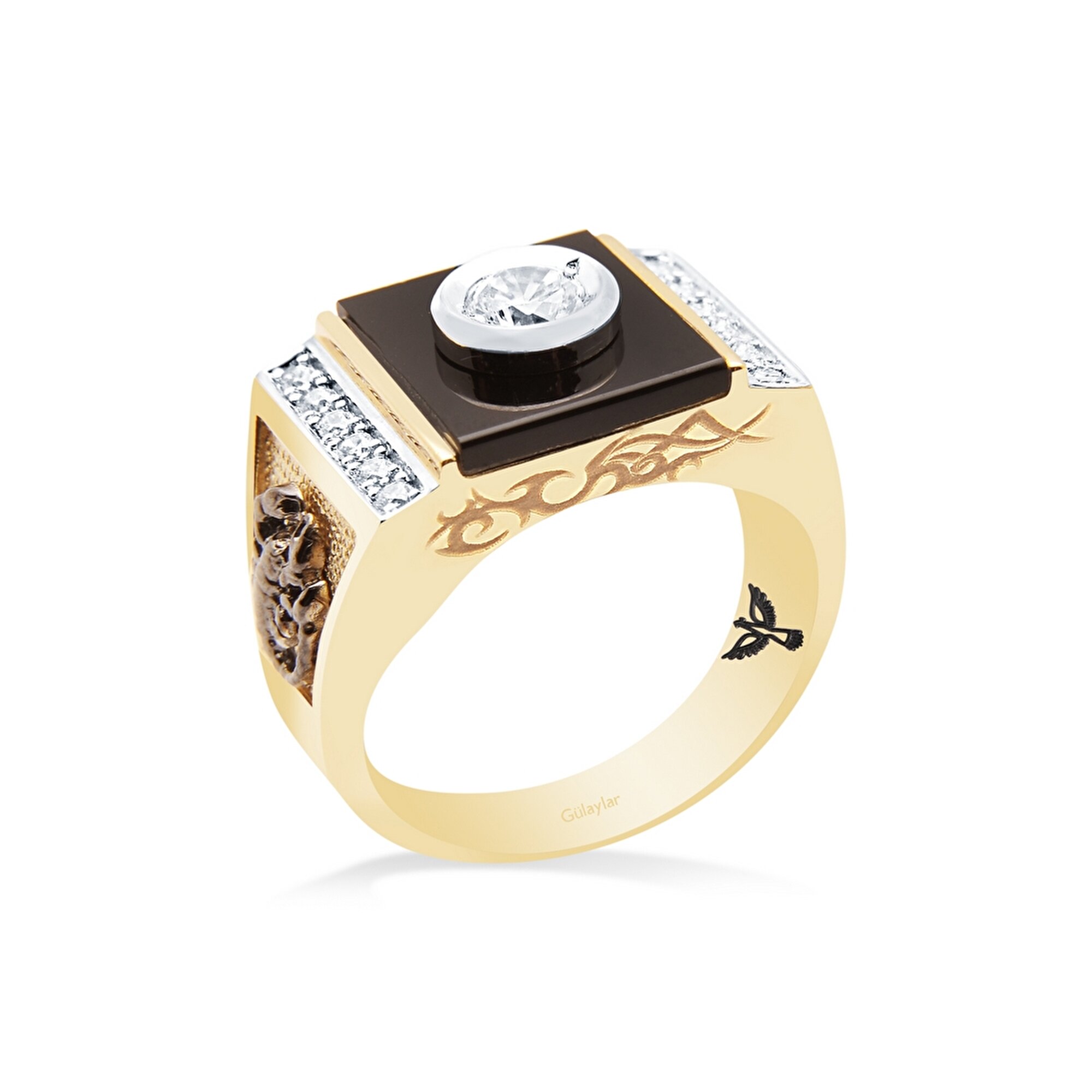 14 Ayar 3 Renkli Altın Erkek Yüzük