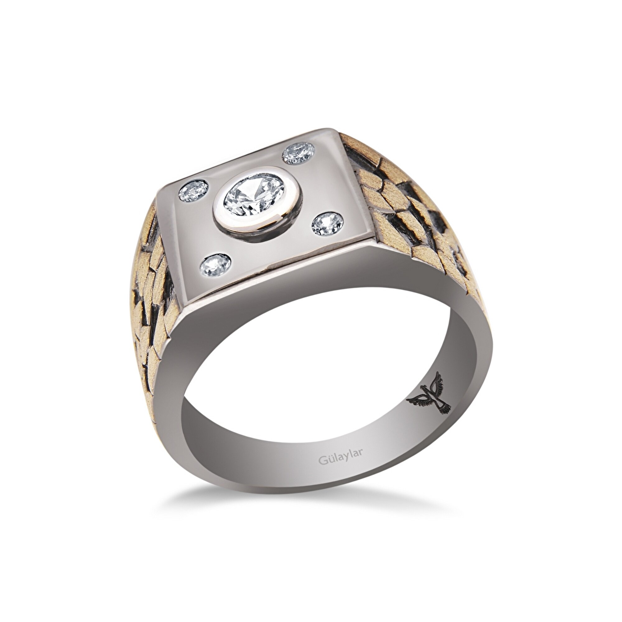 14 Ayar 3 Renkli Altın Erkek Yüzük