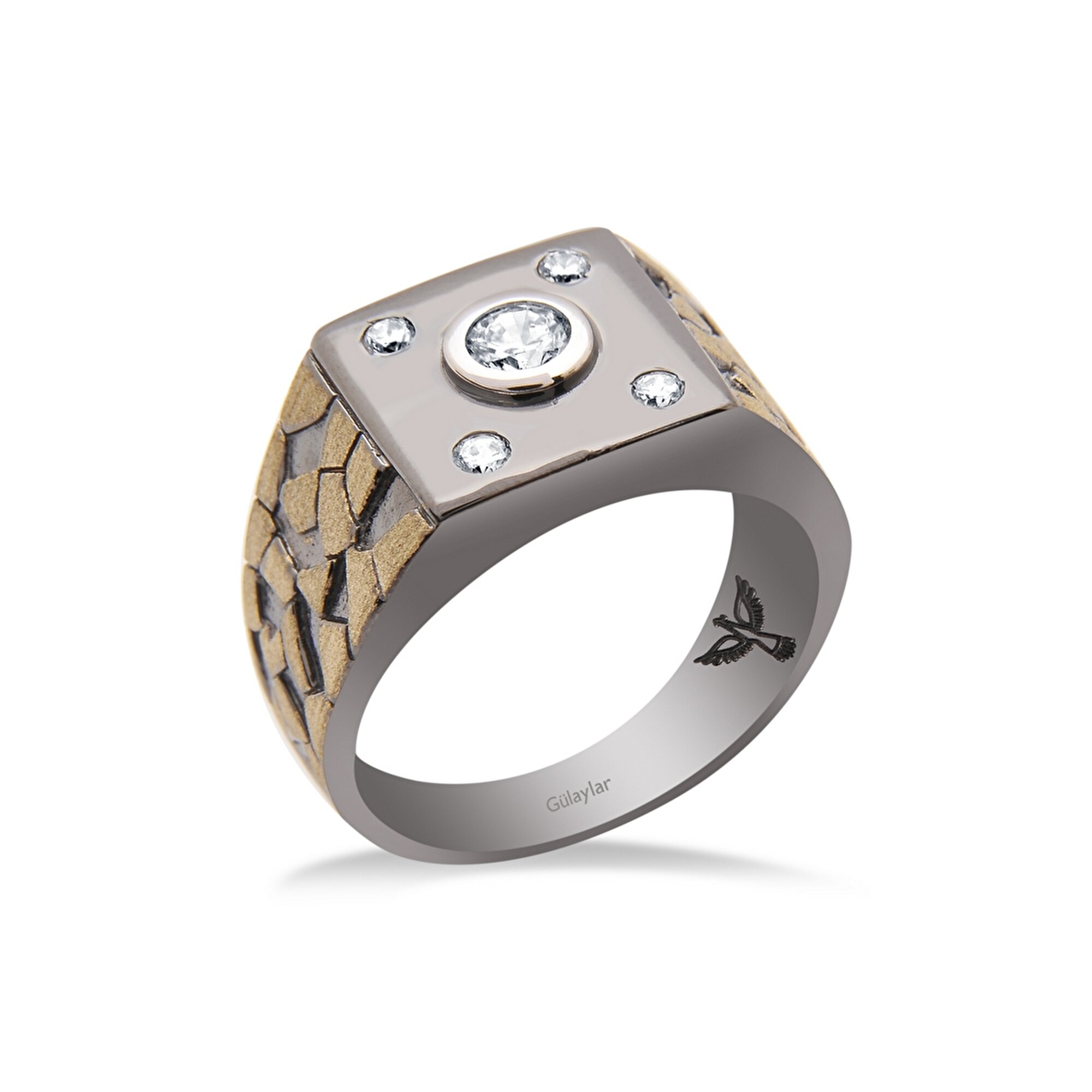 14 Ayar 3 Renkli Altın Erkek Yüzük