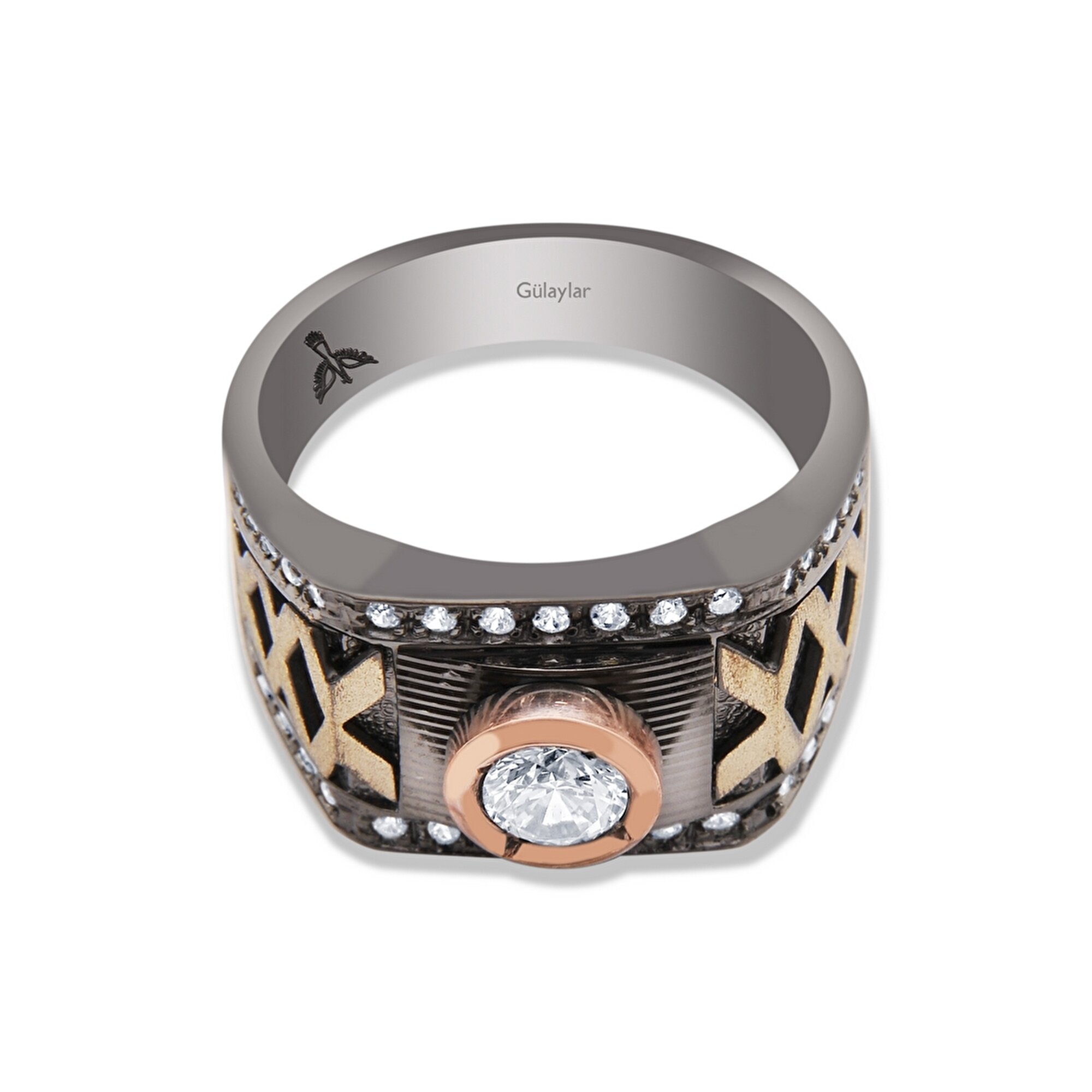 14 Ayar 3 Renkli Altın Erkek Yüzük