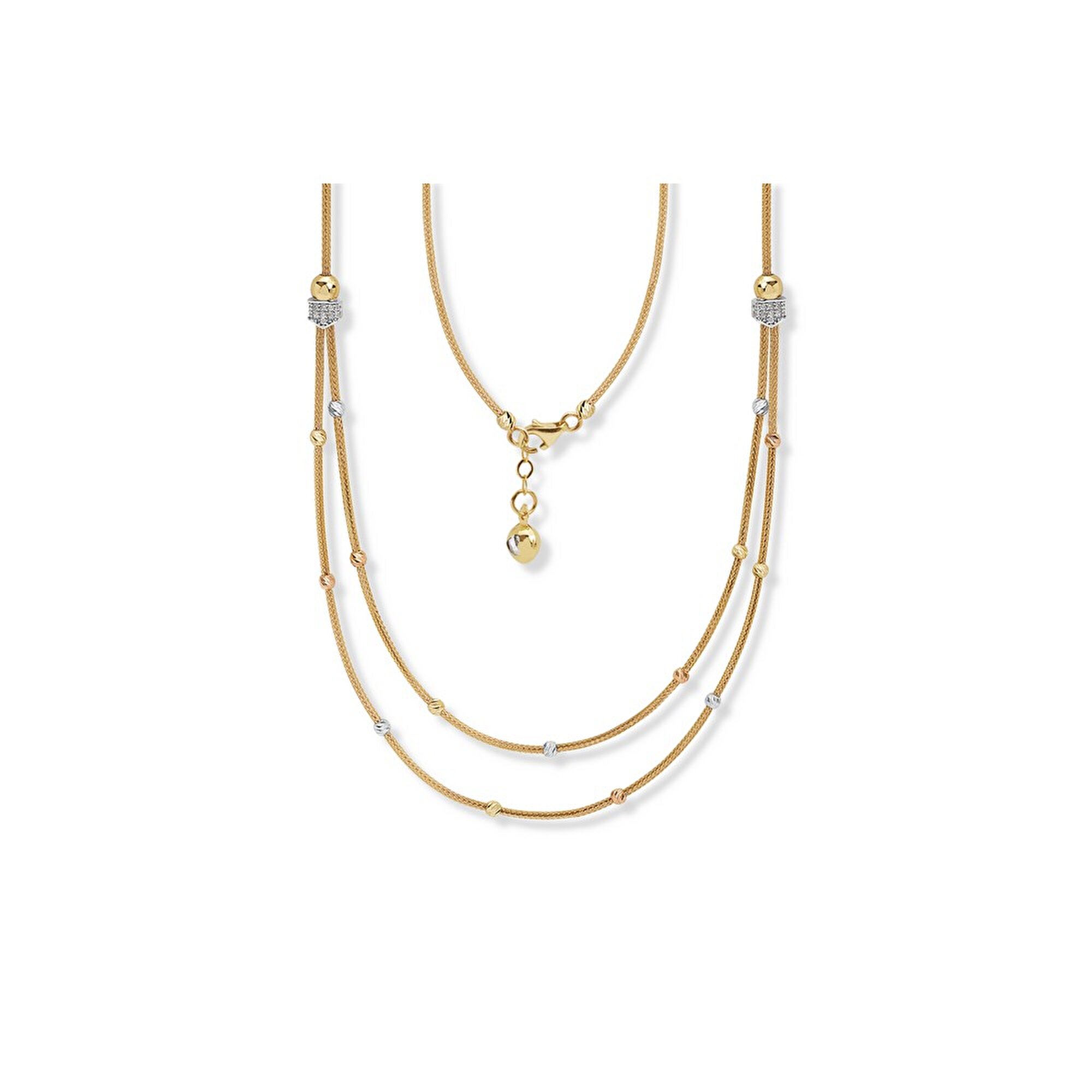 14 Ayar 3 Renkli Altın Dorika Gerdanlık