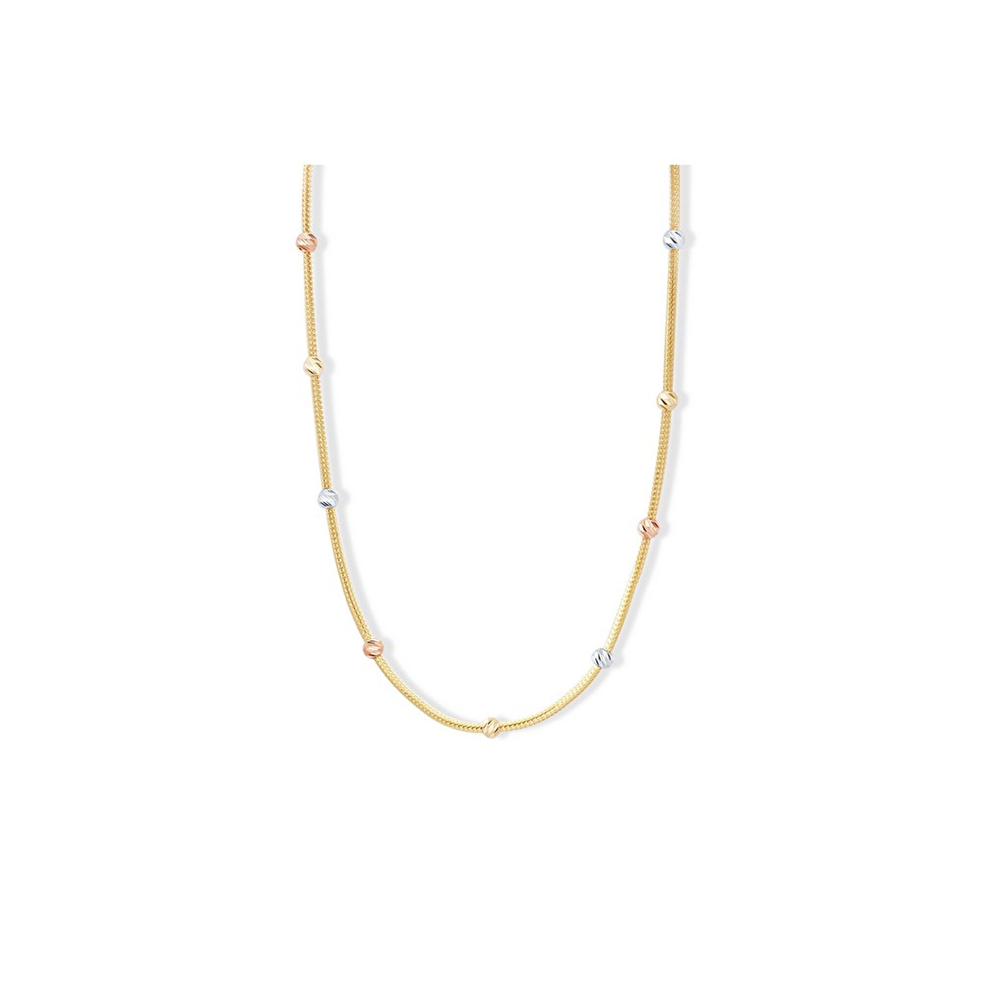 14 Ayar 3 Renkli Altın Dorika Zincir Kolye