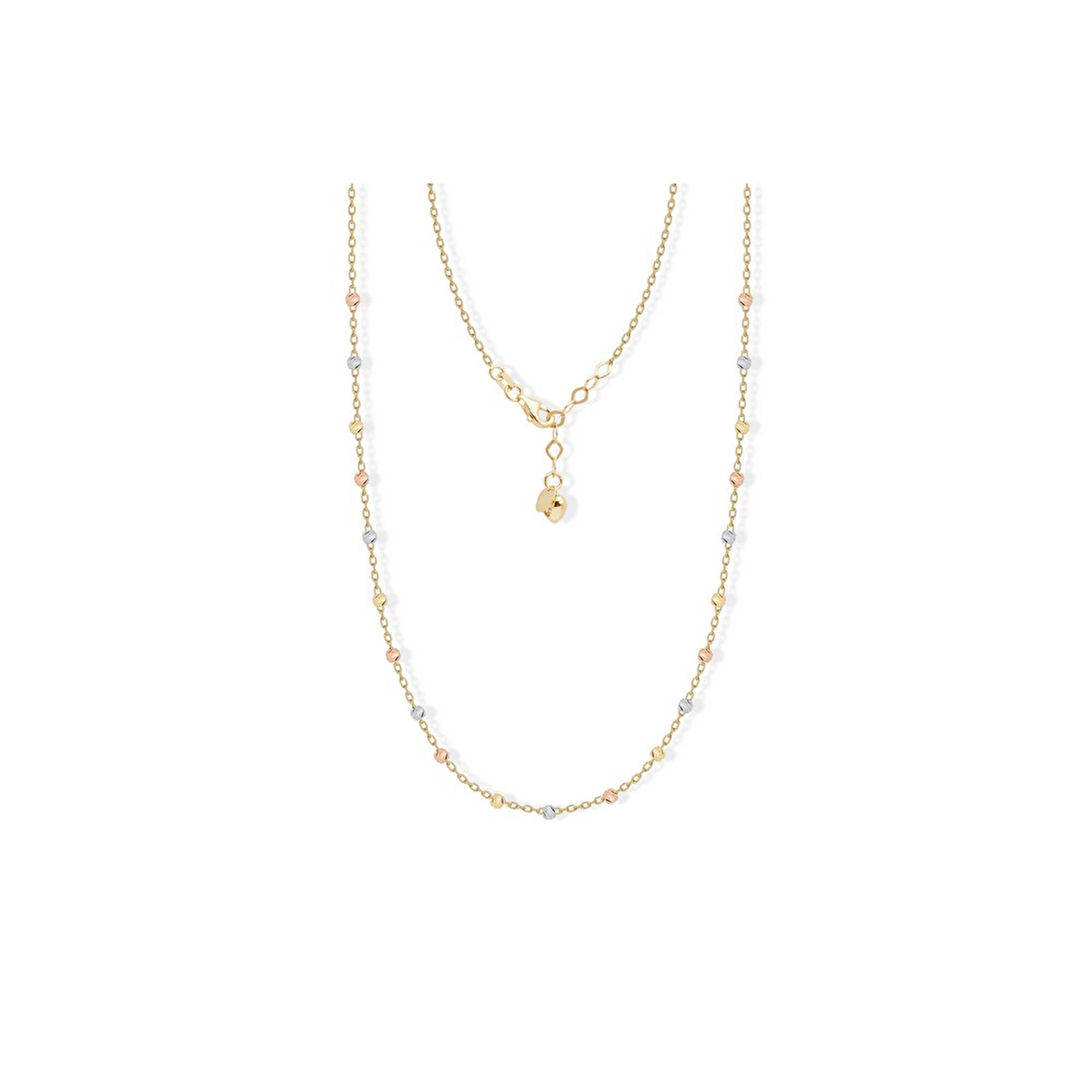 14 Ayar 3 Renkli Altın Dorika Zincir Kolye