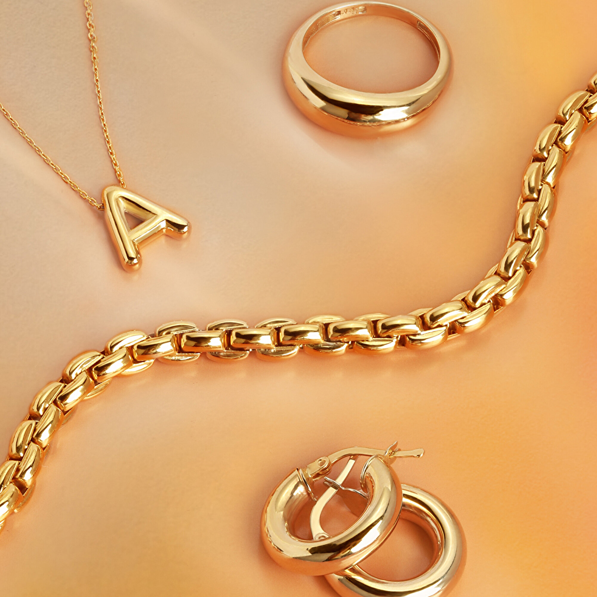 14 Ayar A Harf Bubble Kolye