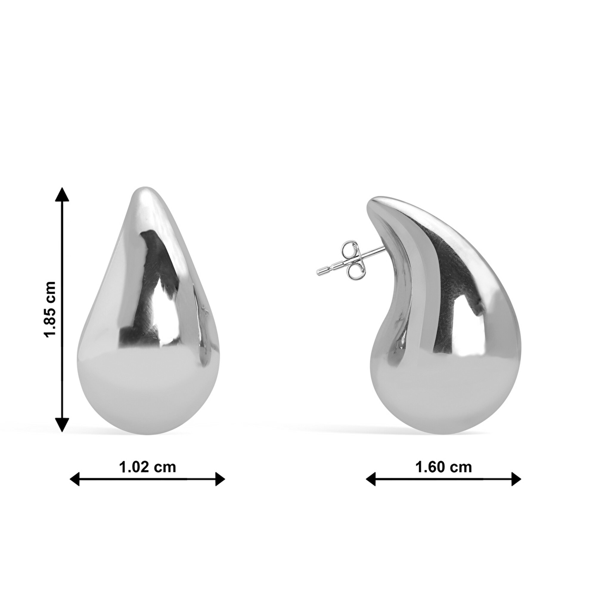 14 Ayar Beyaz Altın Gözyaşı Damlası Küpe