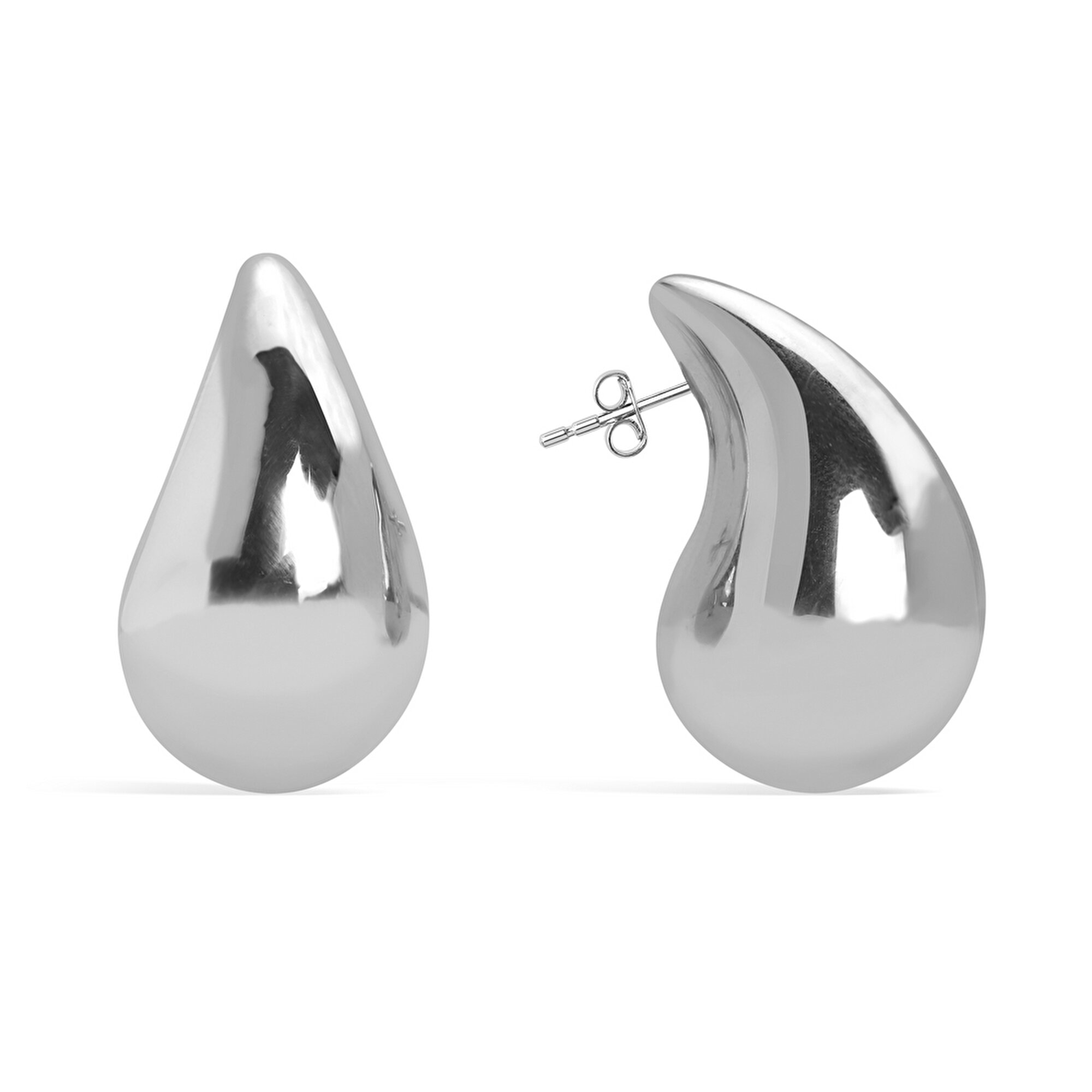 14 Ayar Beyaz Altın Gözyaşı Damlası Küpe