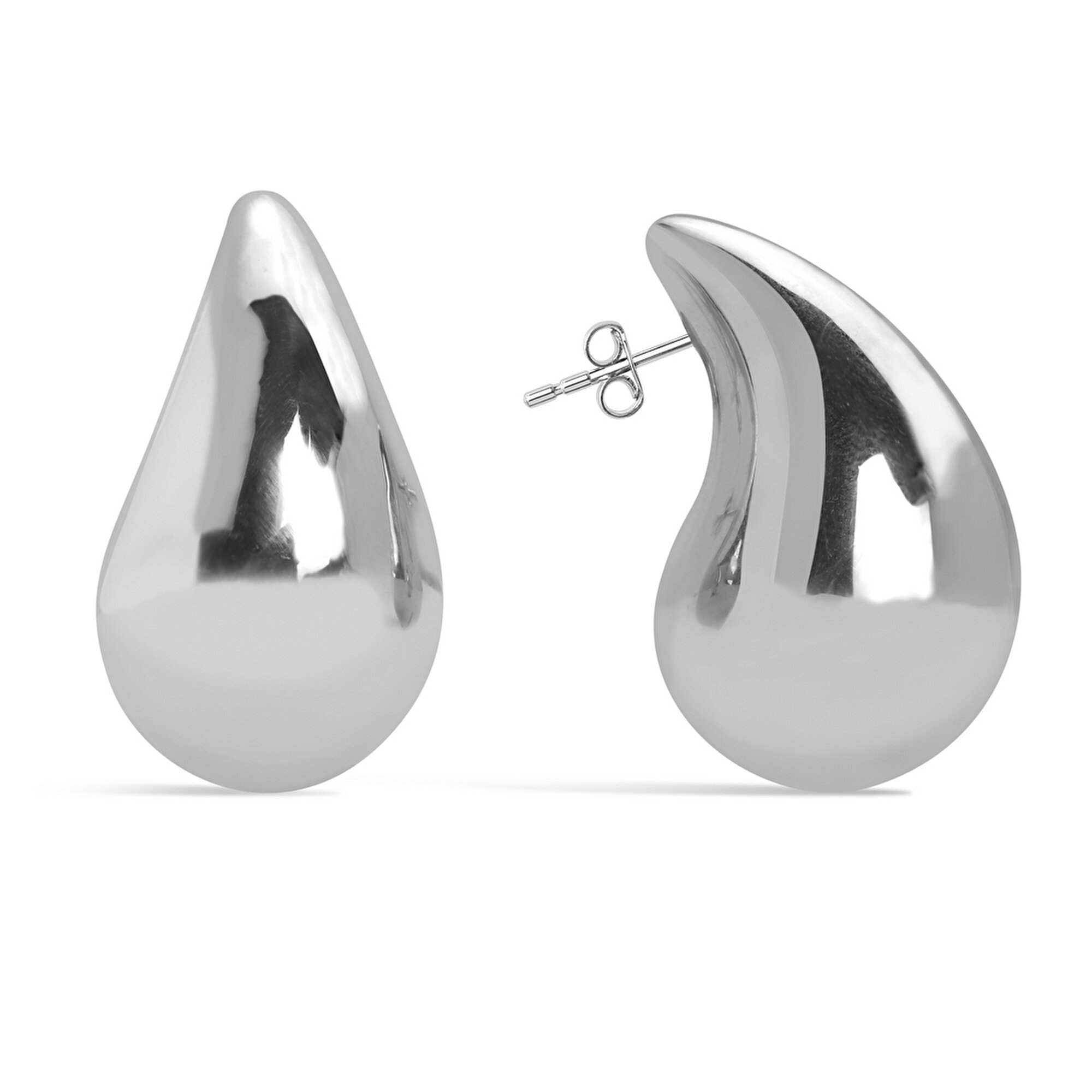 14 Ayar Beyaz Altın Gözyaşı Damlası Küpe