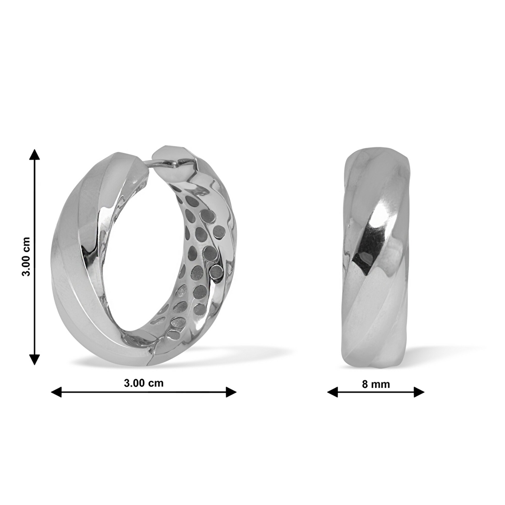 14 Ayar Beyaz Altın Halka Küpe