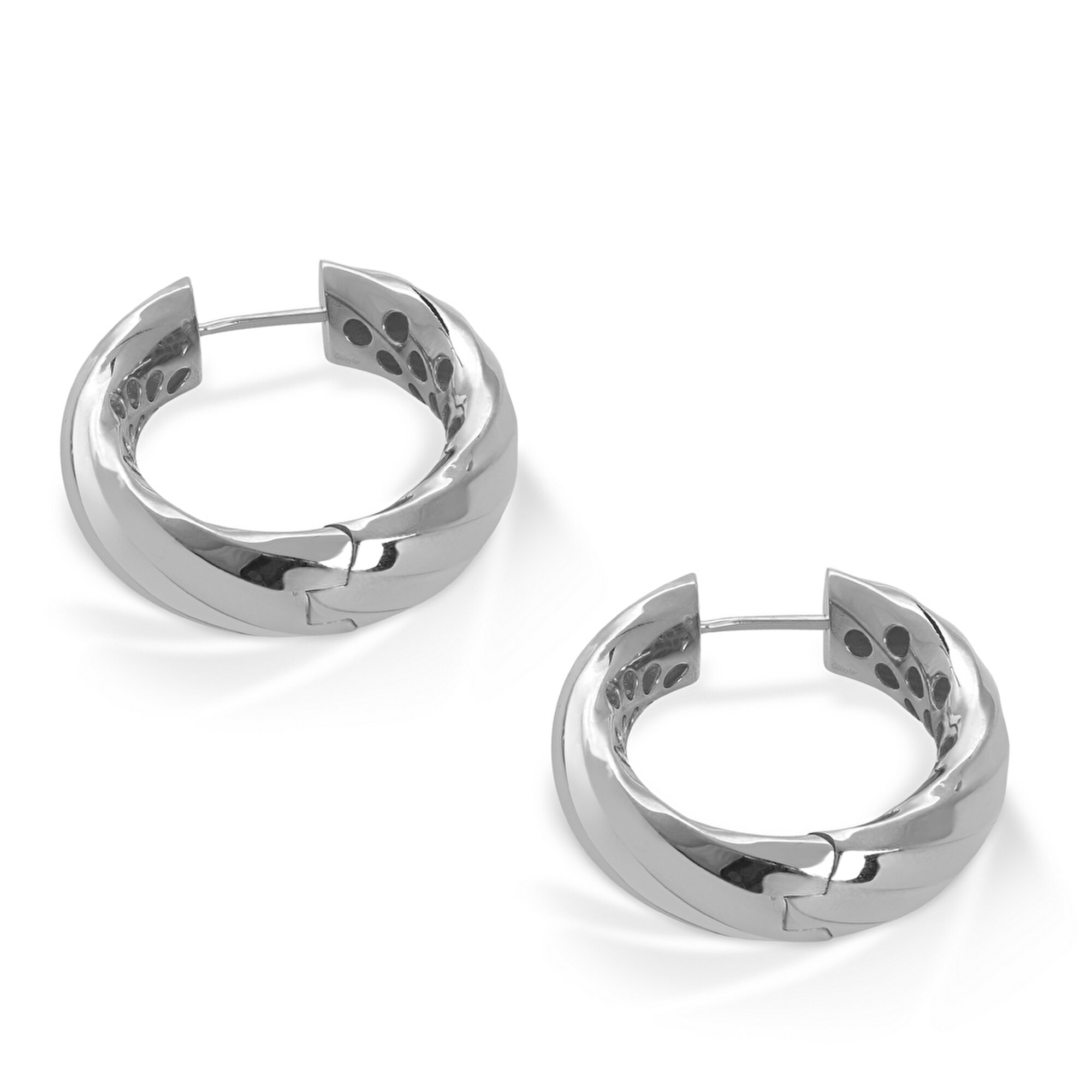 14 Ayar Beyaz Altın Halka Küpe