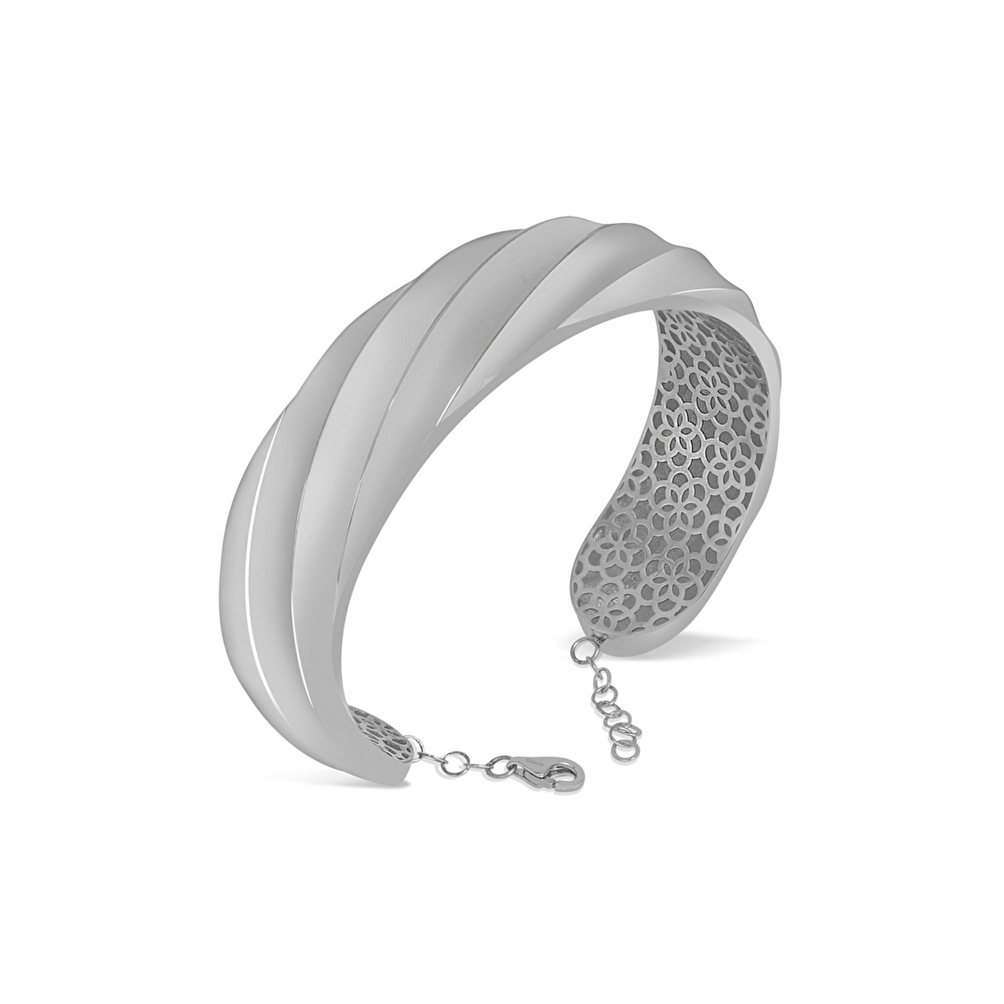 14 Ayar Beyaz Altın Kelepçe Bilezik