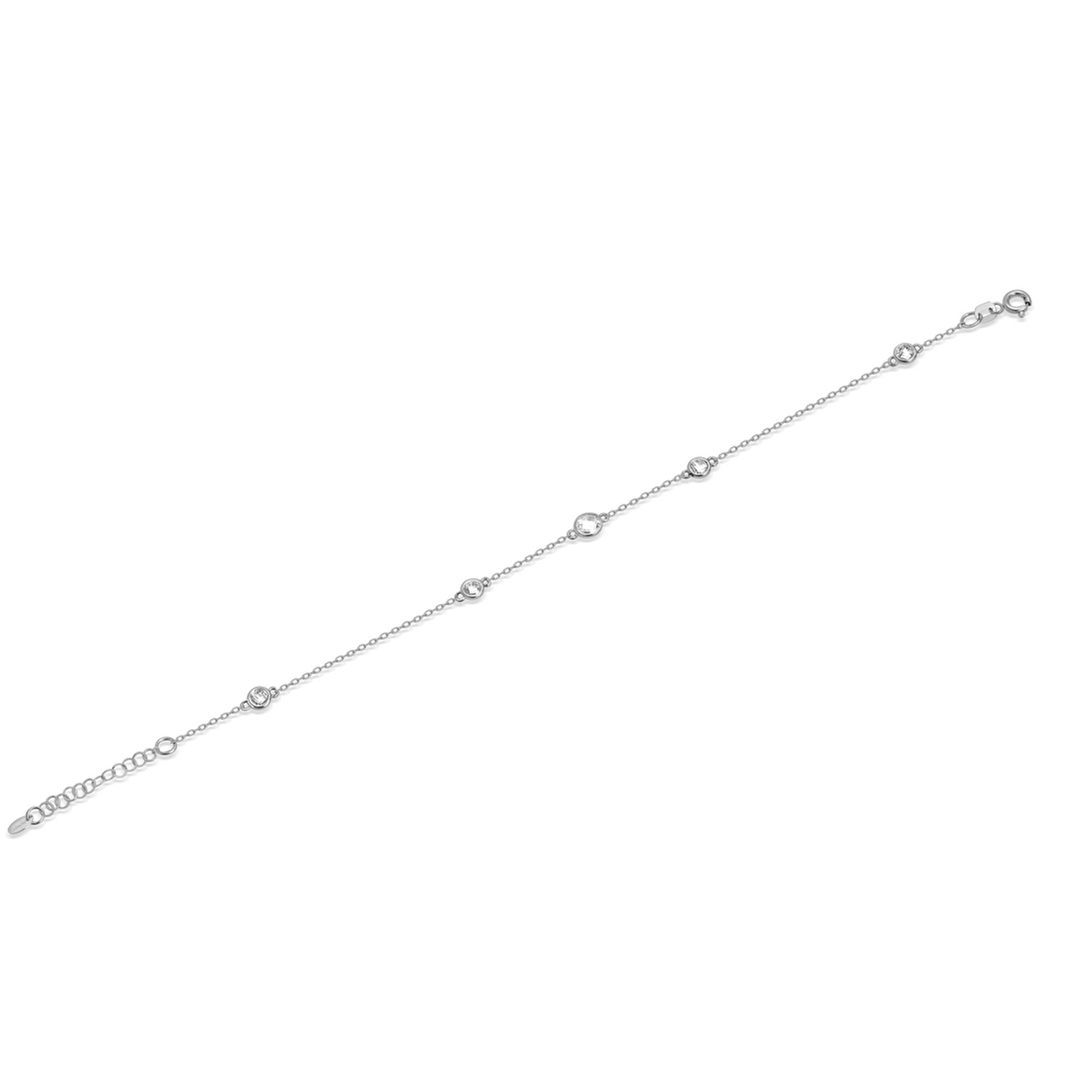 14 Ayar Beyaz Altın Renkli Taşlı Halhal