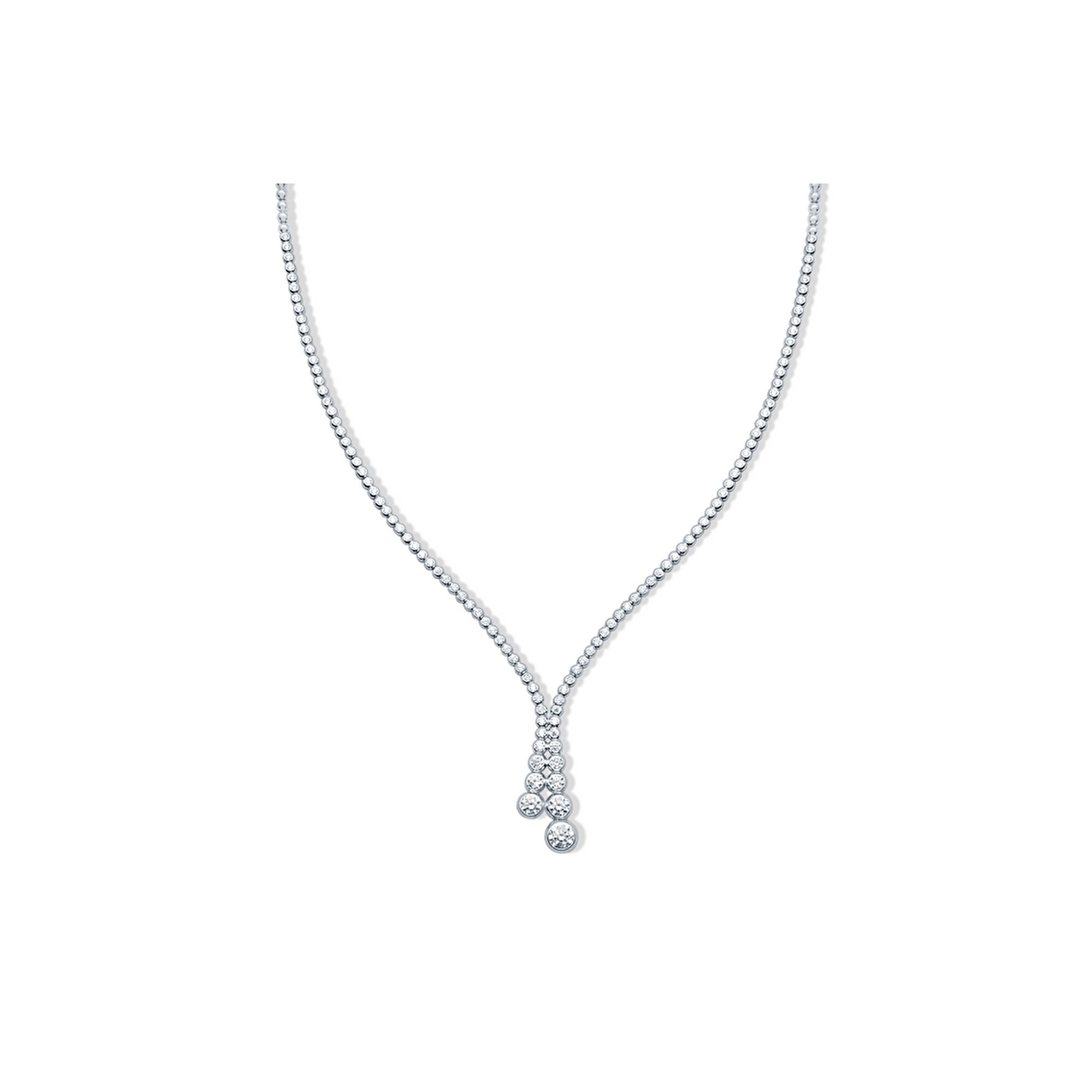 14 Ayar Beyaz Altın Su Yolu Gerdanlık