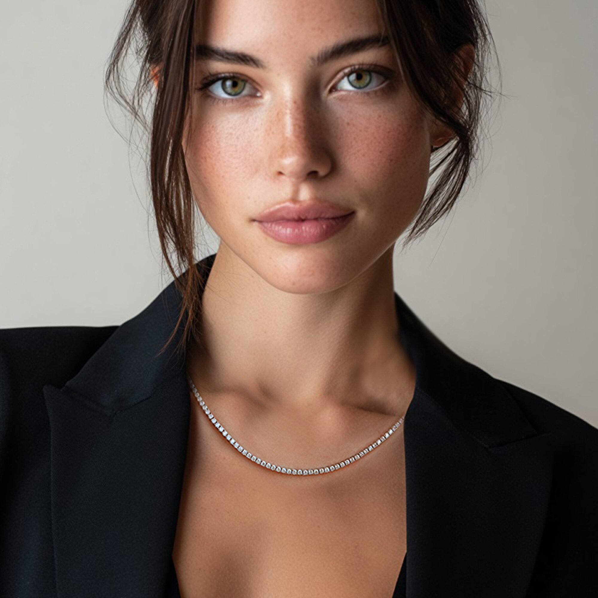 14 Ayar Beyaz Altın Suyolu Gerdanlık