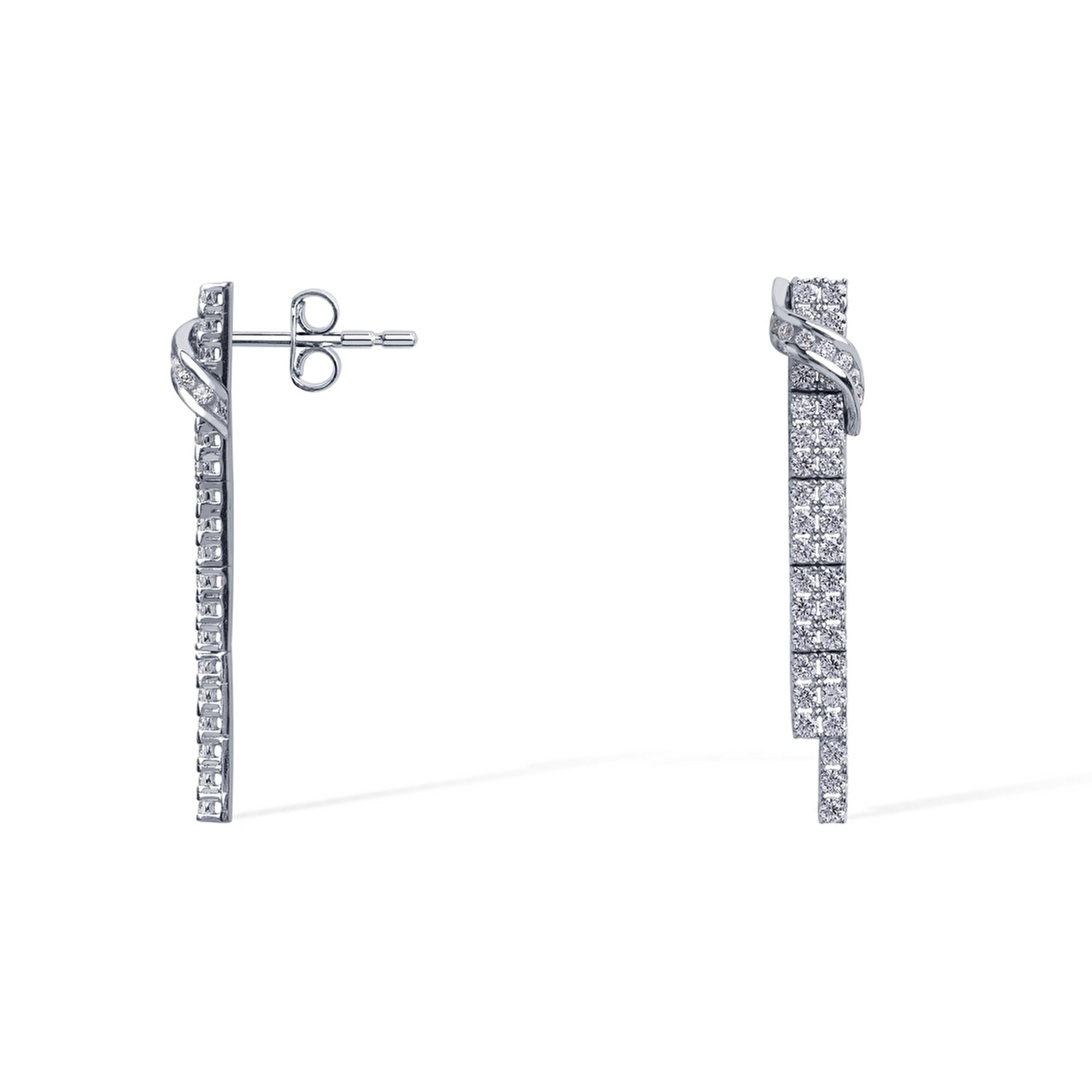 14 Ayar Beyaz Altın Su Yolu Küpe