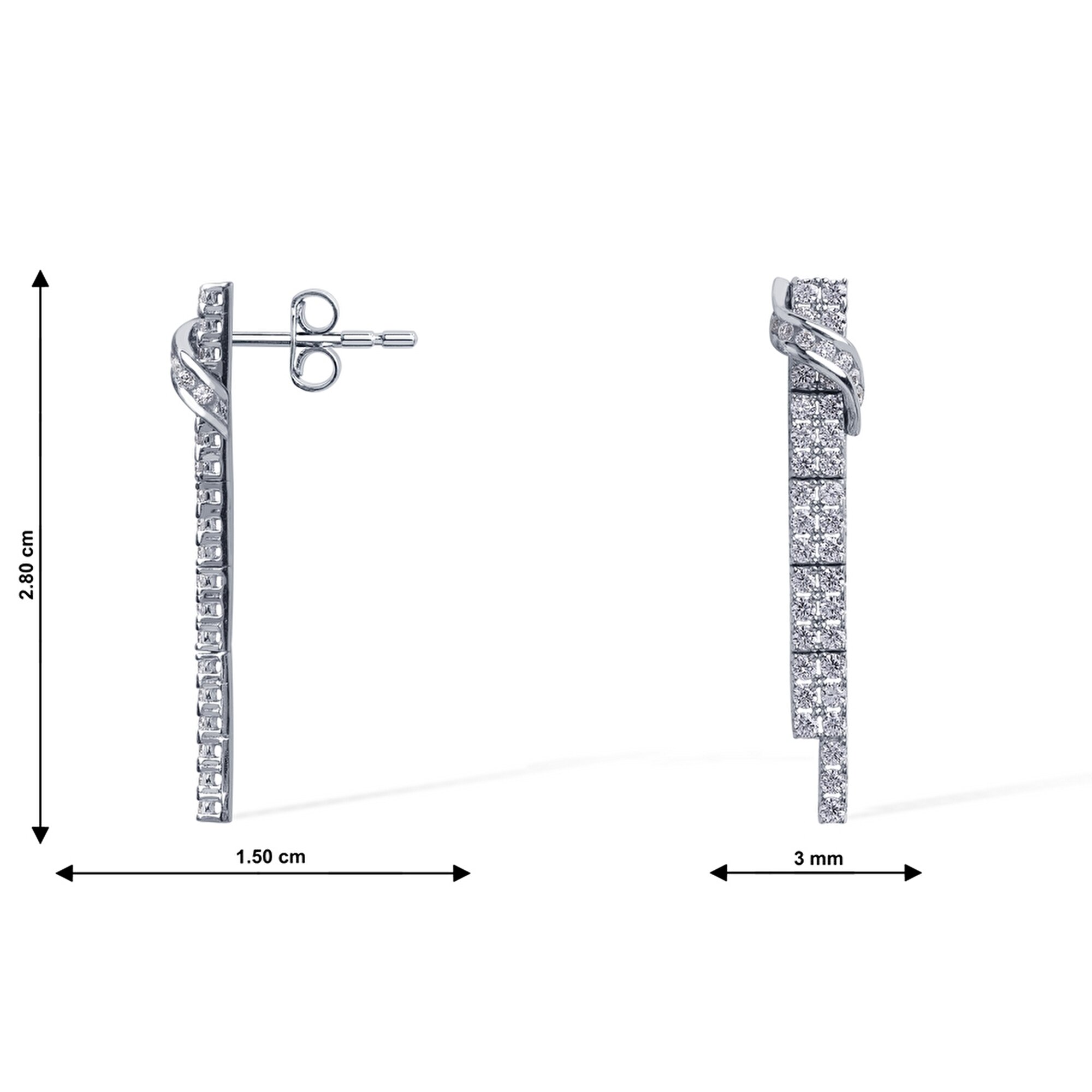 14 Ayar Beyaz Altın Su Yolu Küpe