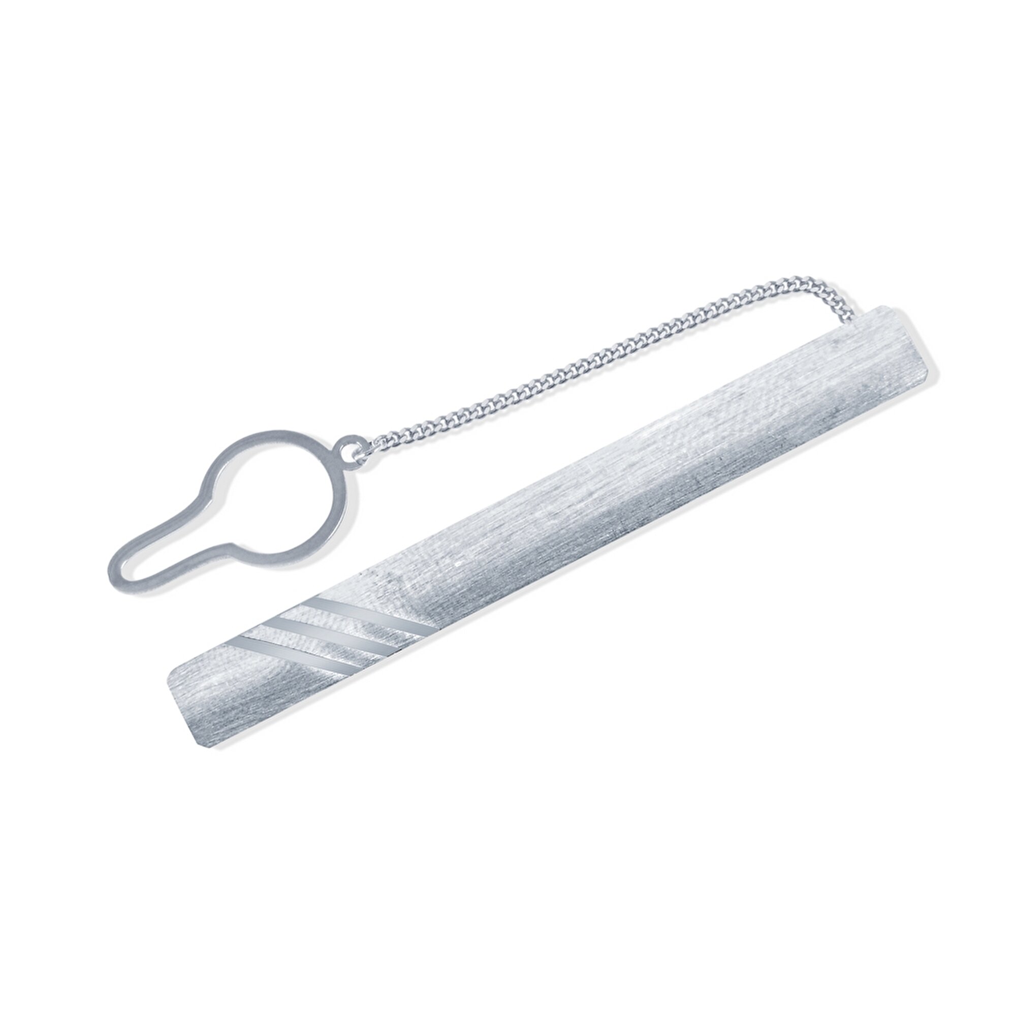 14 Ayar Beyaz Altın Taşsız Kravat İğnesi