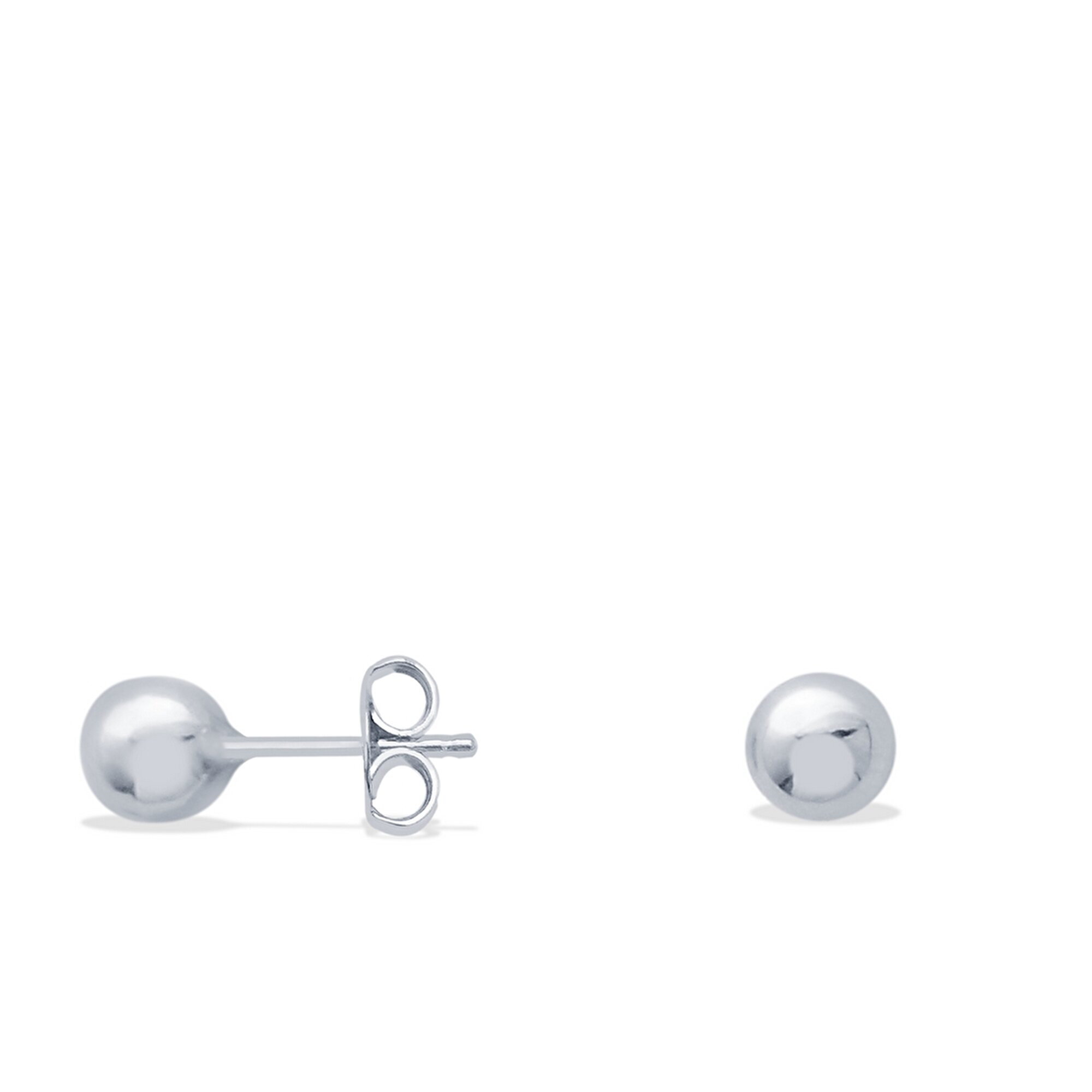 14 Ayar Beyaz Altın Top Küpe