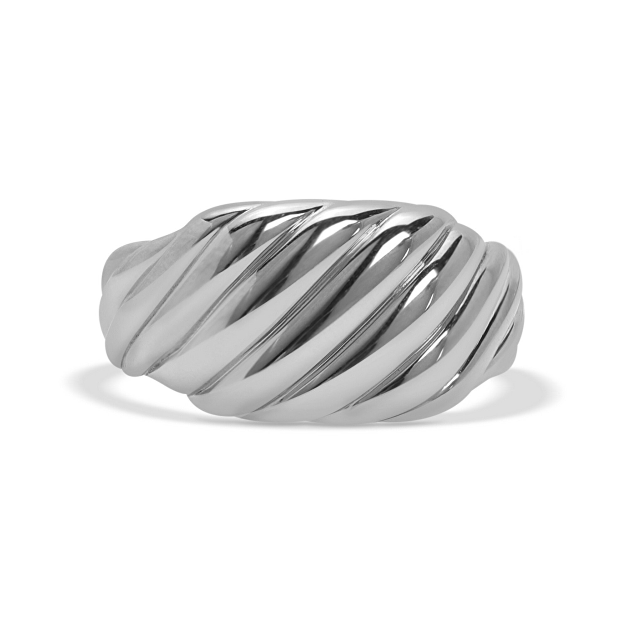 14 Ayar Beyaz Altın Trend Burgu Yüzük