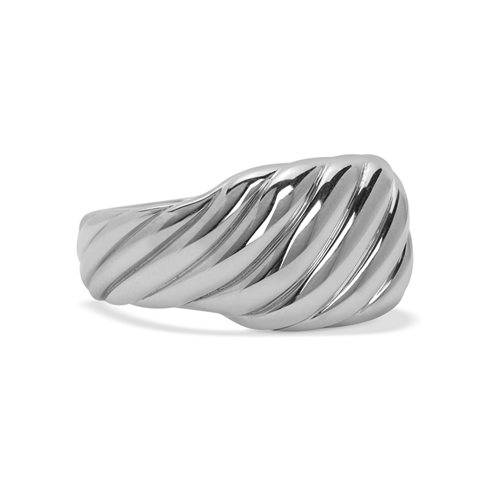 14 Ayar Beyaz Altın Trend Burgu Yüzük