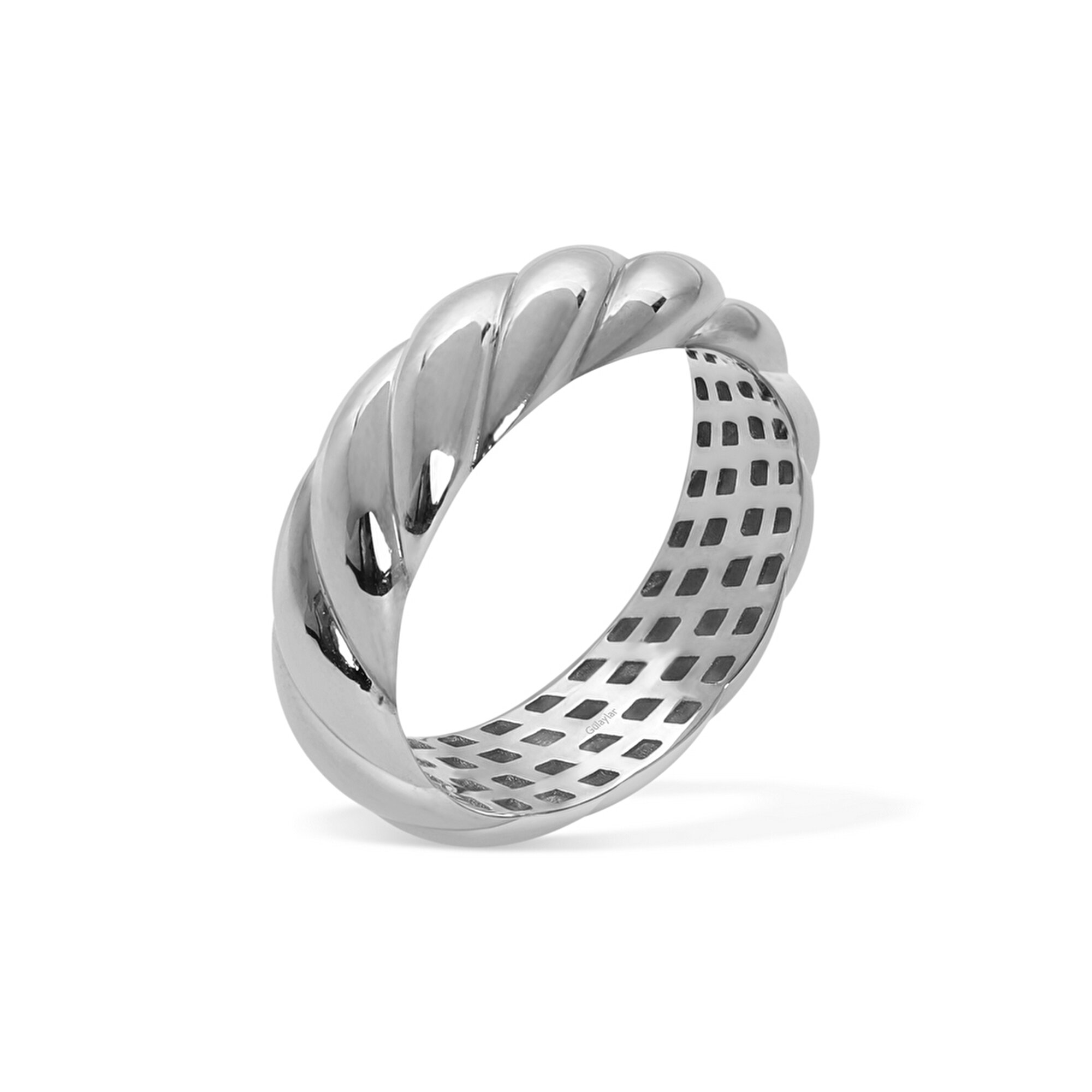 14 Ayar Beyaz Altın Trend Burgu Yüzük