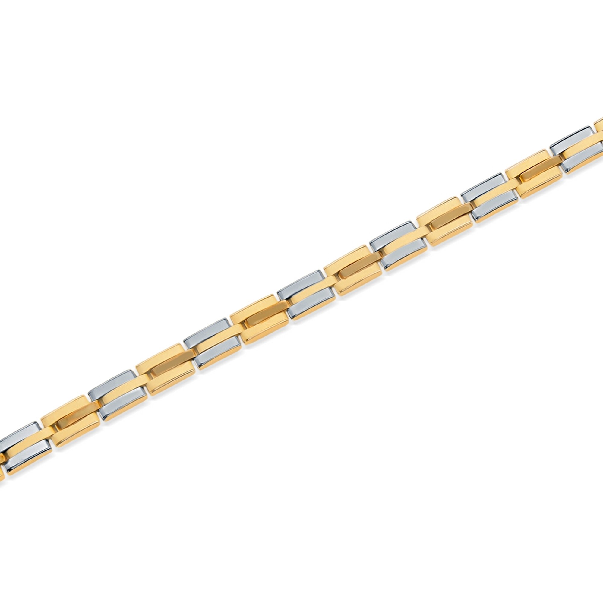 14 Ayar Beyaz-Sarı Altın Erkek Bileklik