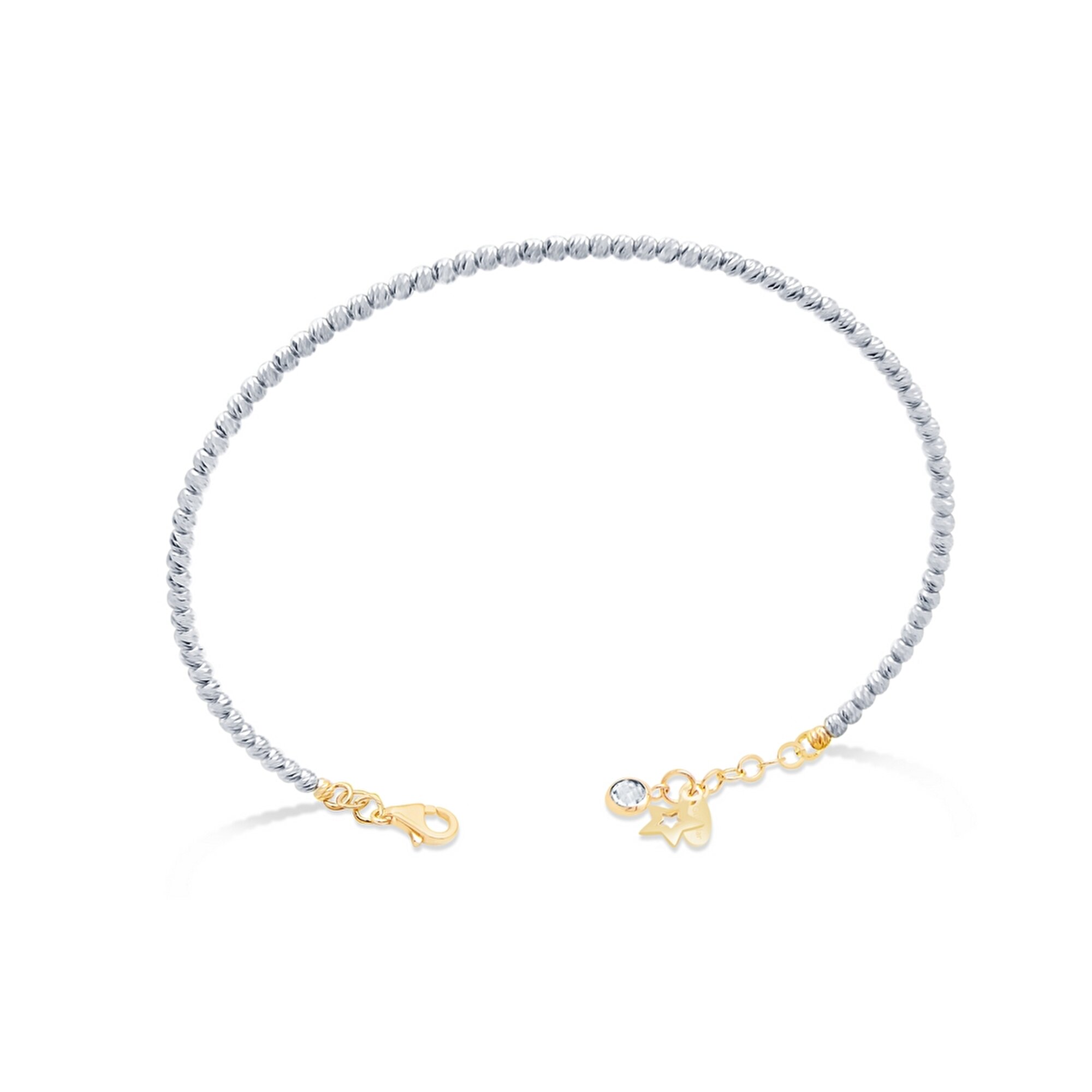 14 Ayar Beyaz-Sarı Altın Dorika Bilezik